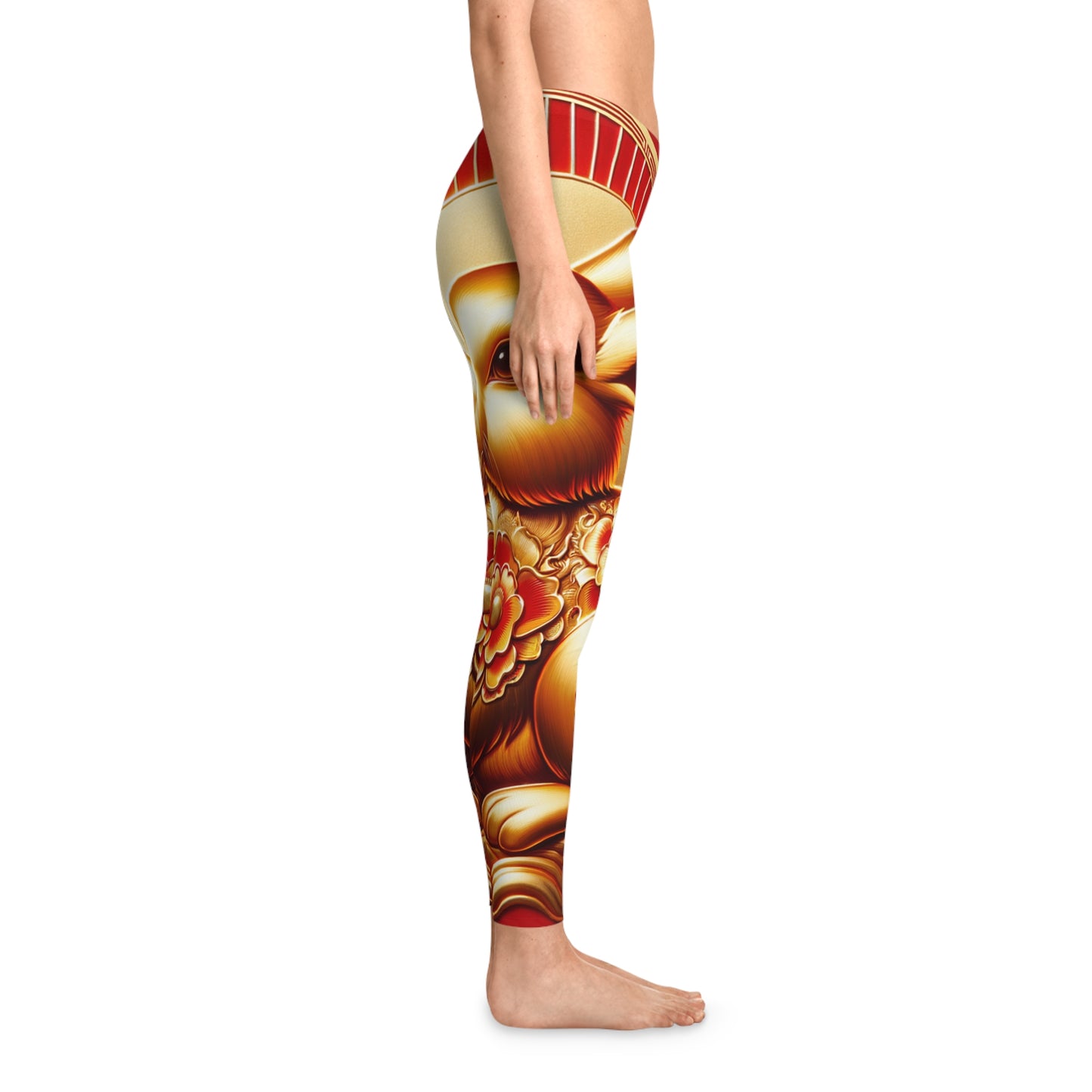 "Golden Blessings: Lunar Rabbit's Resplendence" - Unisex Tights