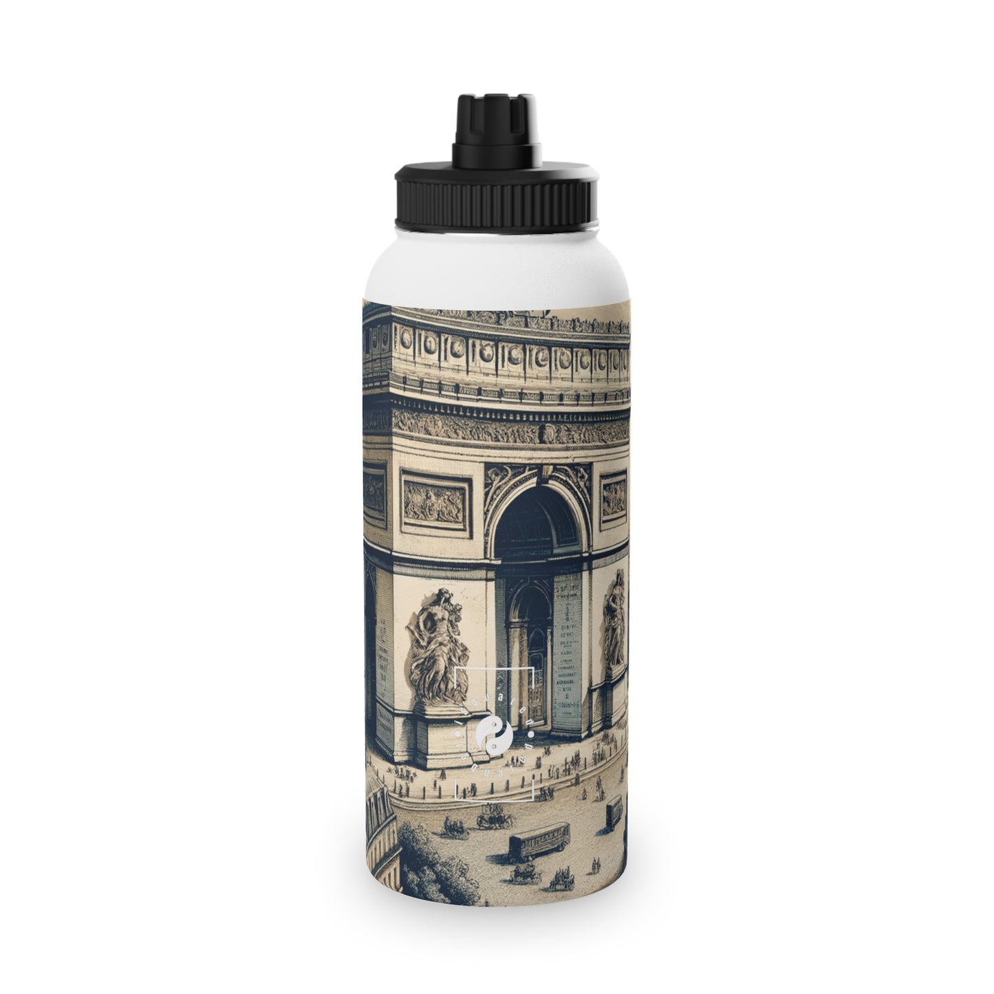 "Majesty of the Arc: A Napoleon Era Portrait" - Sports Water Bottle