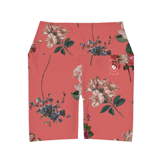 Botanicals on Coral - shorts