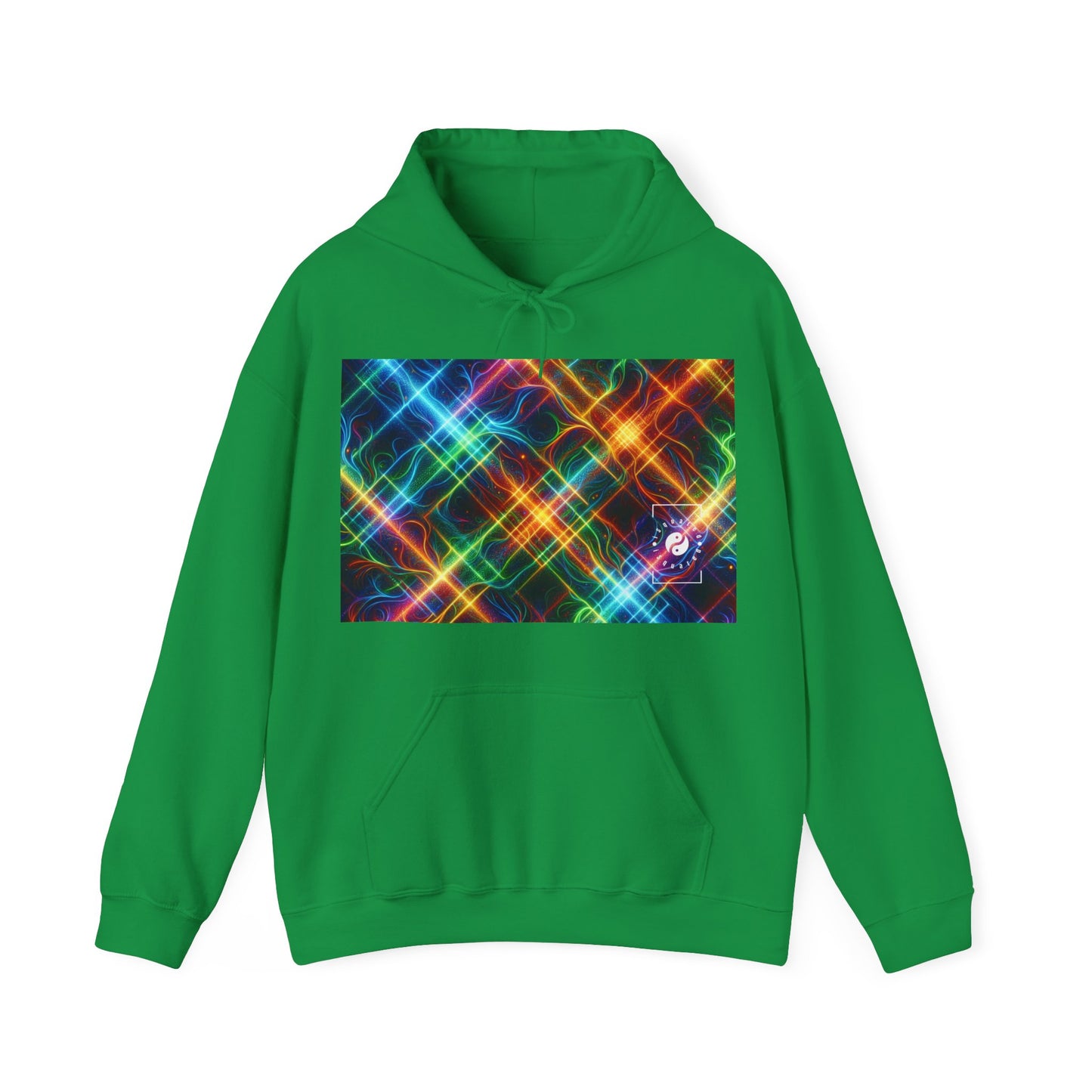 "Neon Plaid Luminosity Matrix" - Hoodie