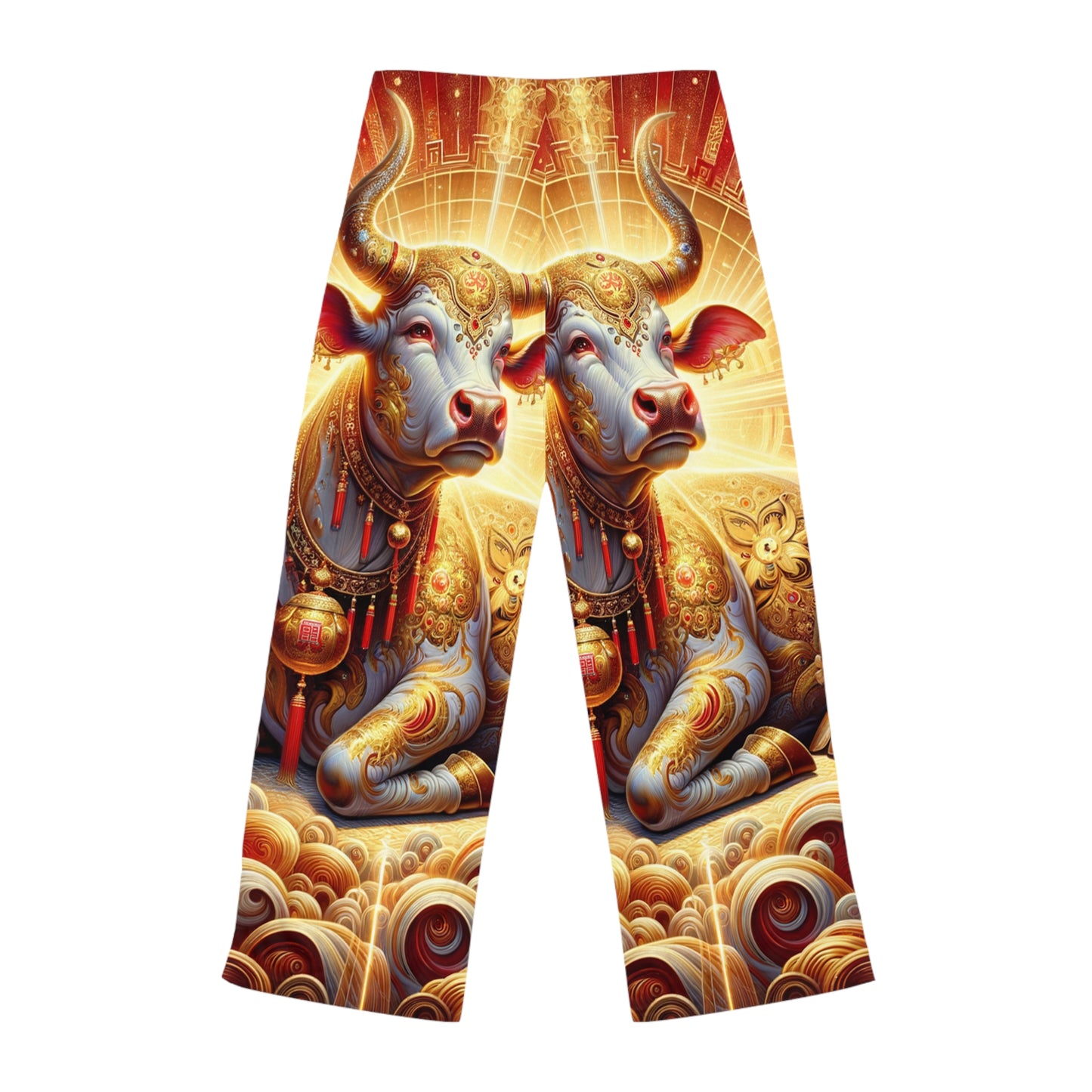 "Golden Euphoria: A Dance of the Divine Bovine" - Women lounge pants