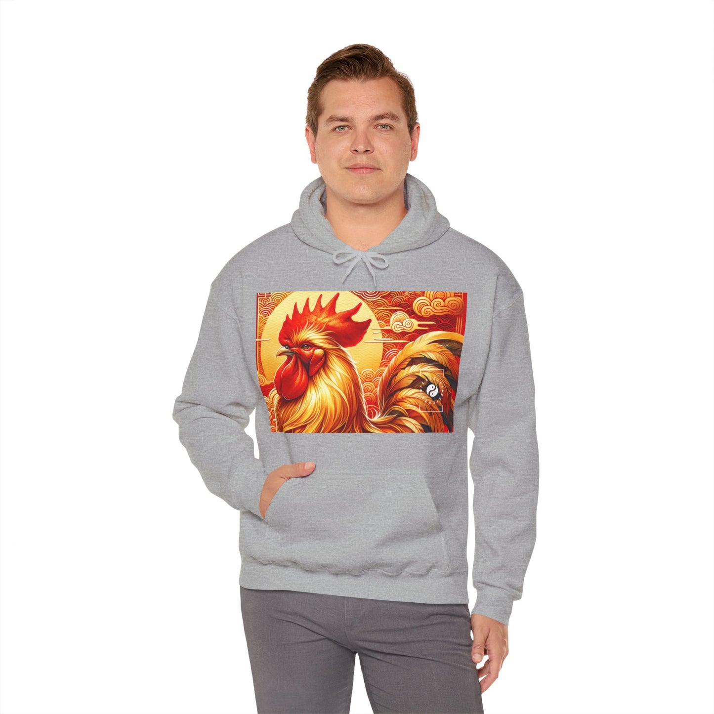 "Crimson Dawn: The Golden Rooster's Rebirth" - Hoodie