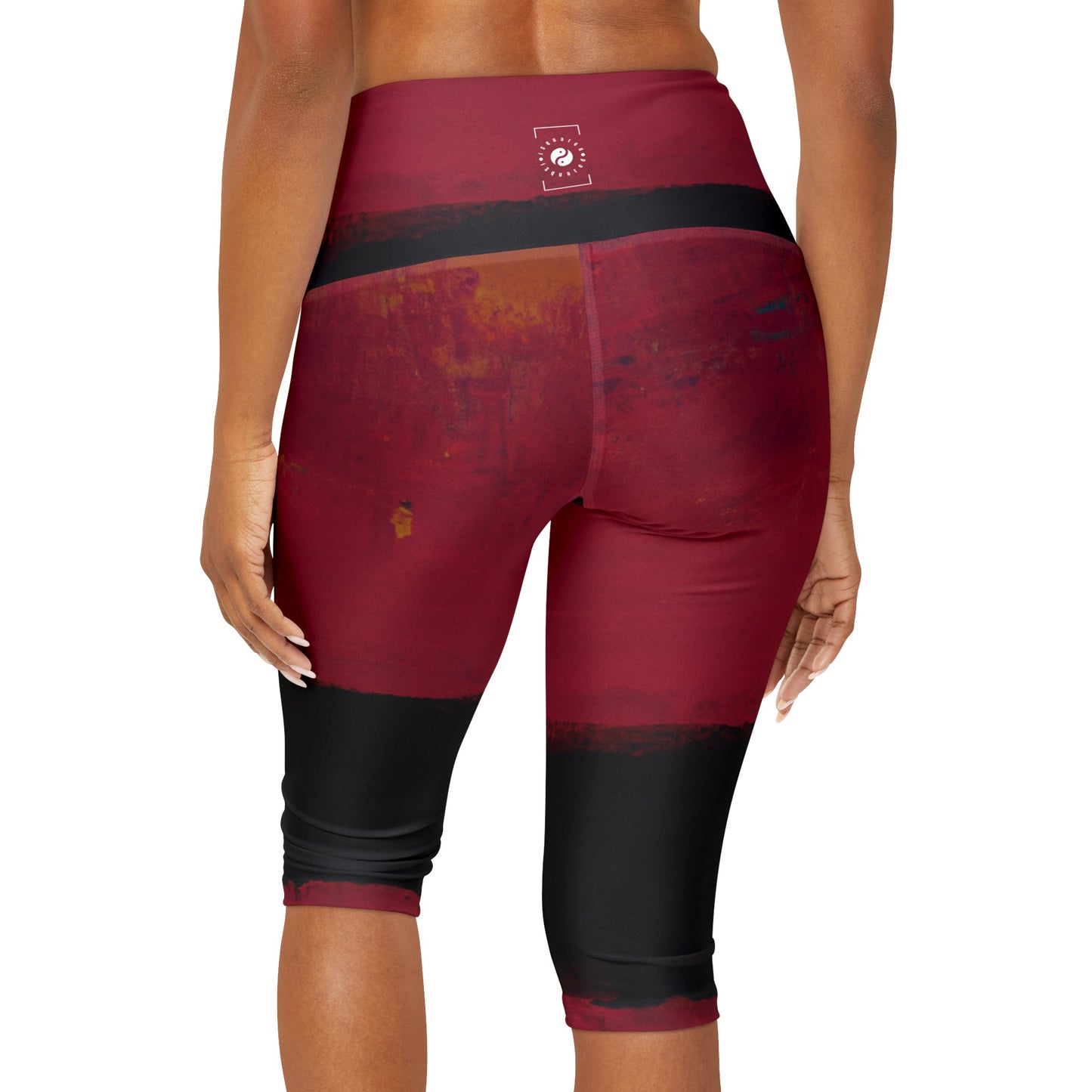 Nocturnal Vermillion - High Waisted Capri Leggings