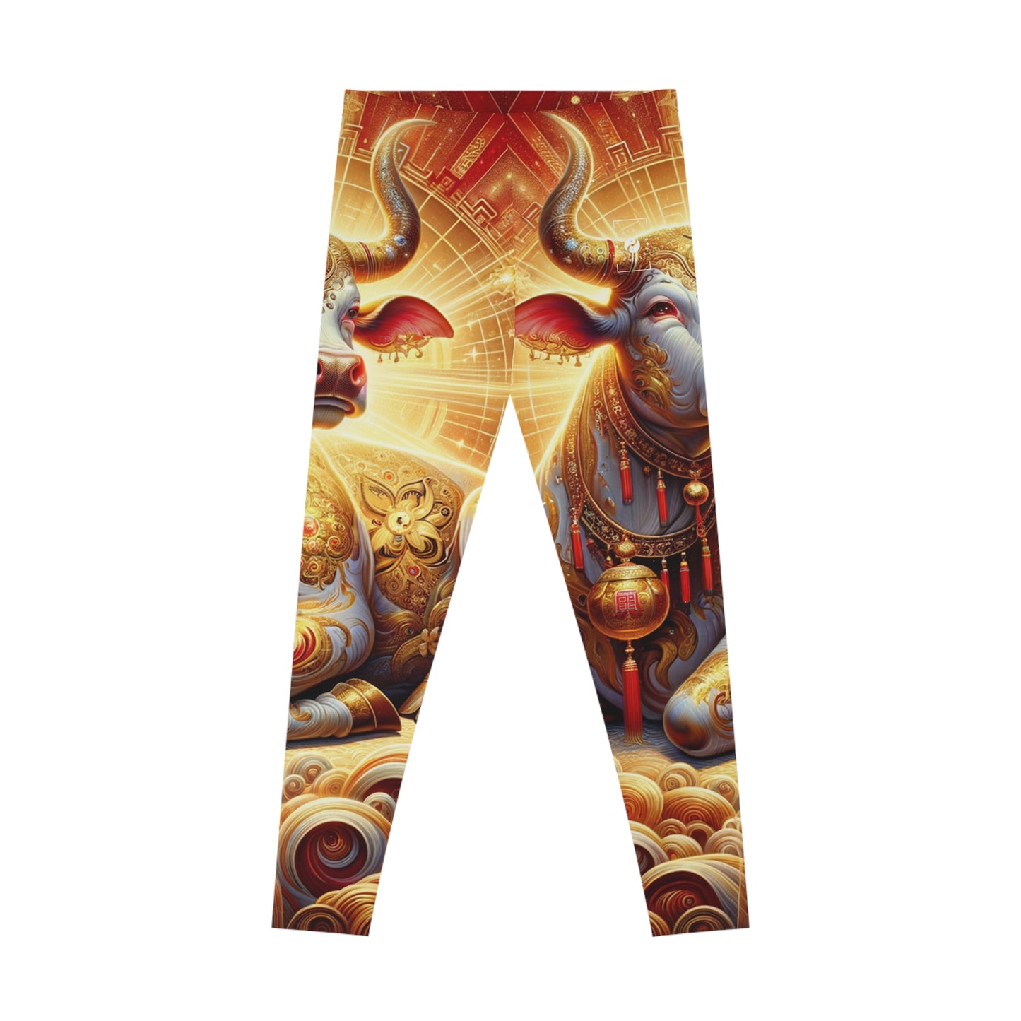 "Golden Euphoria: A Dance of the Divine Bovine" - Unisex Tights