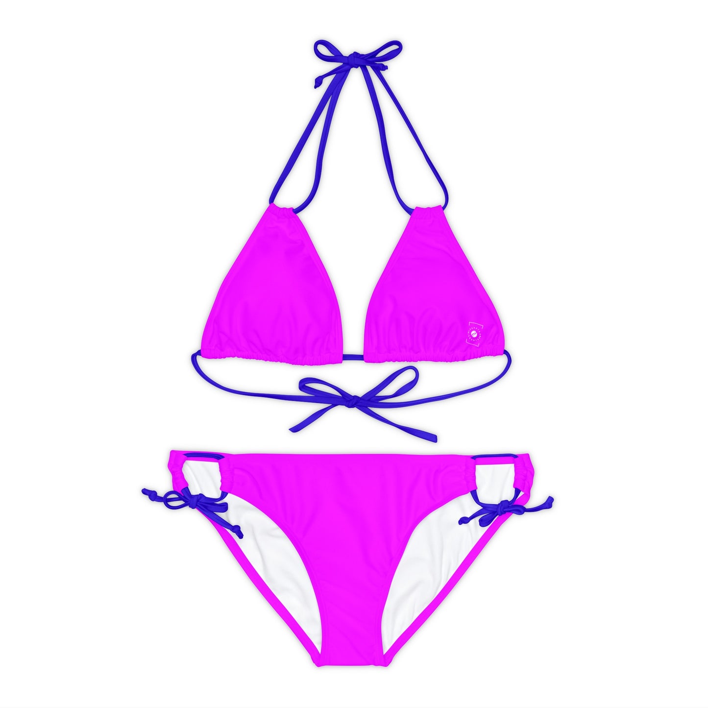 #f000ff Neon Purple - Lace-up Bikini Set