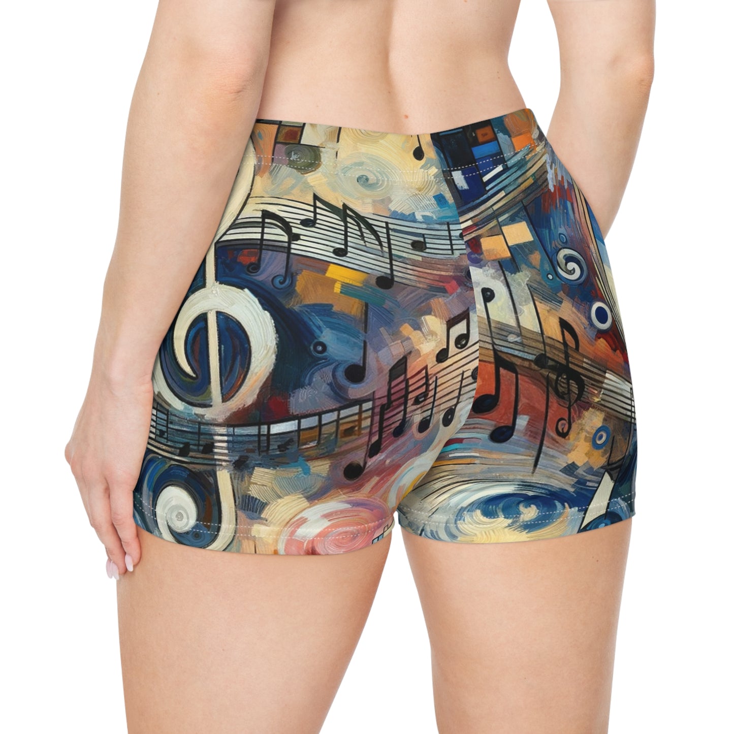 "Melodic Abstraction: Kandinsky's Symphony" - Mini Hot Yoga Short