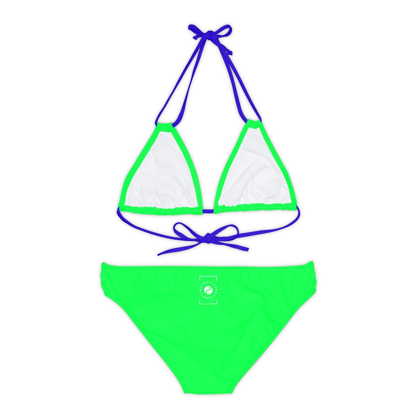 #0FFF50 Neon Green - Lace-up Bikini Set