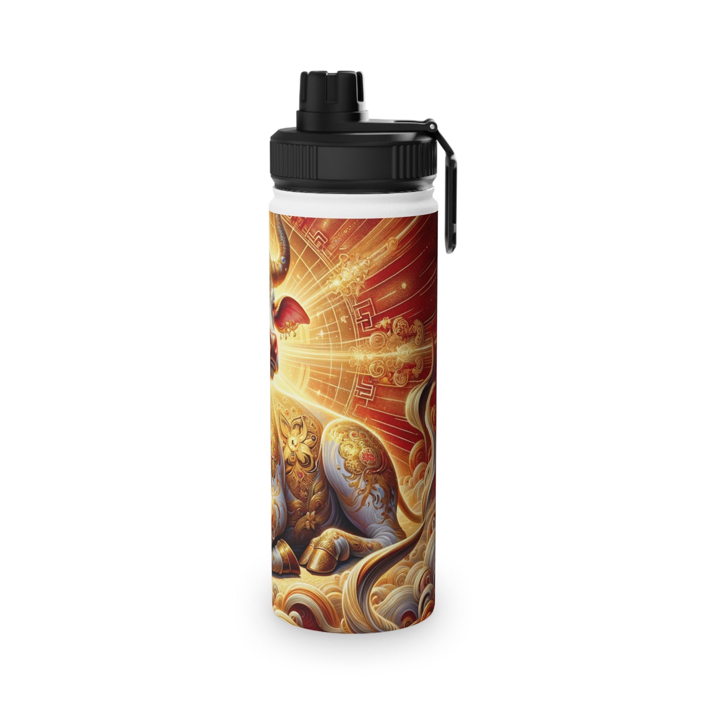 "Golden Euphoria: A Dance of the Divine Bovine" - Sports Water Bottle