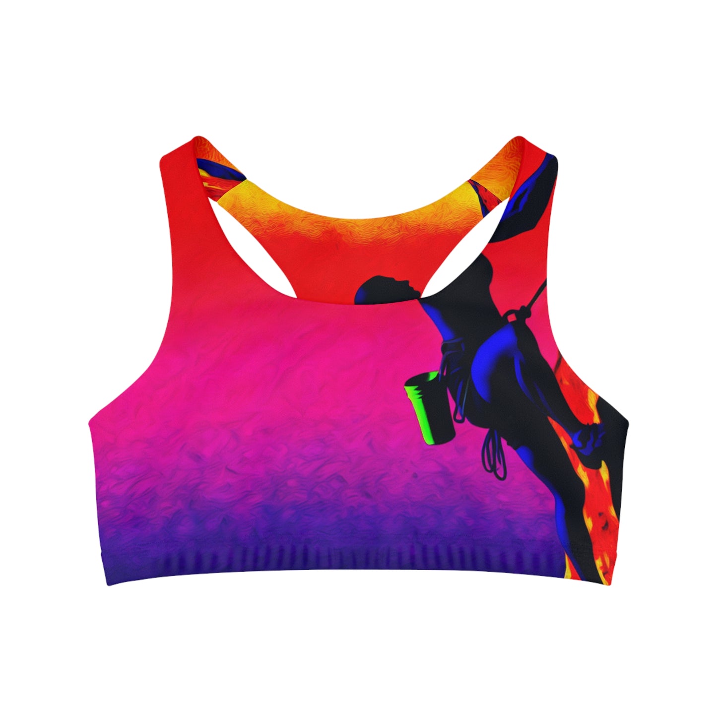 "Technicolour Ascent: The Digital Highline" - Seamless Sports Bra