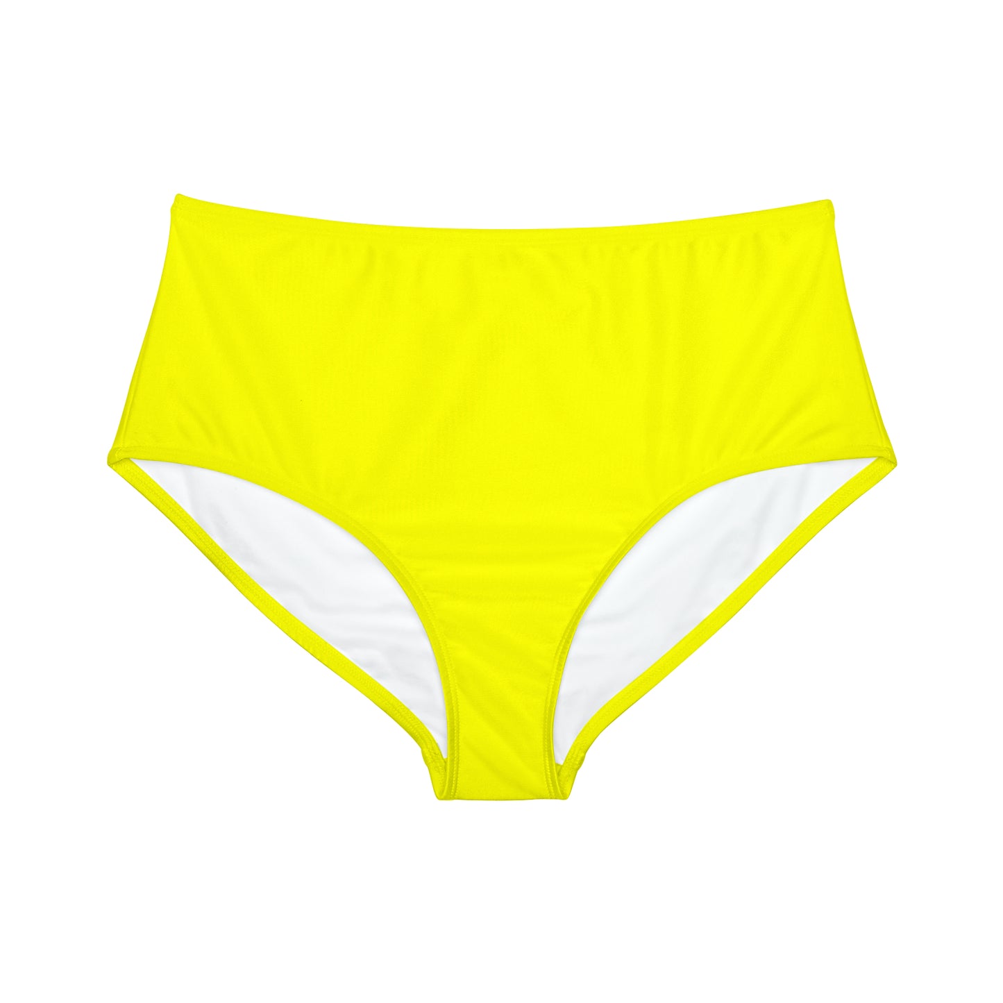 Jaune Fluo FFFF00 - Bas de Bikini Taille Haute