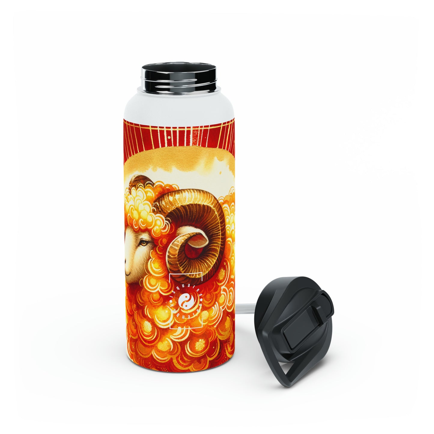 "Auspicious Gold of Divine Ewe: A Lunar New Year Revelry" - Water Bottle