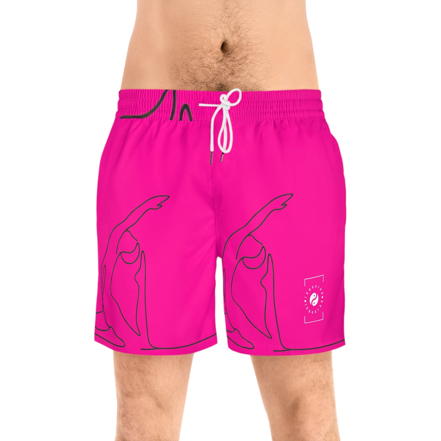 Line Art Pigeon Pose - Swim Shorts (Mid-Length) for Men