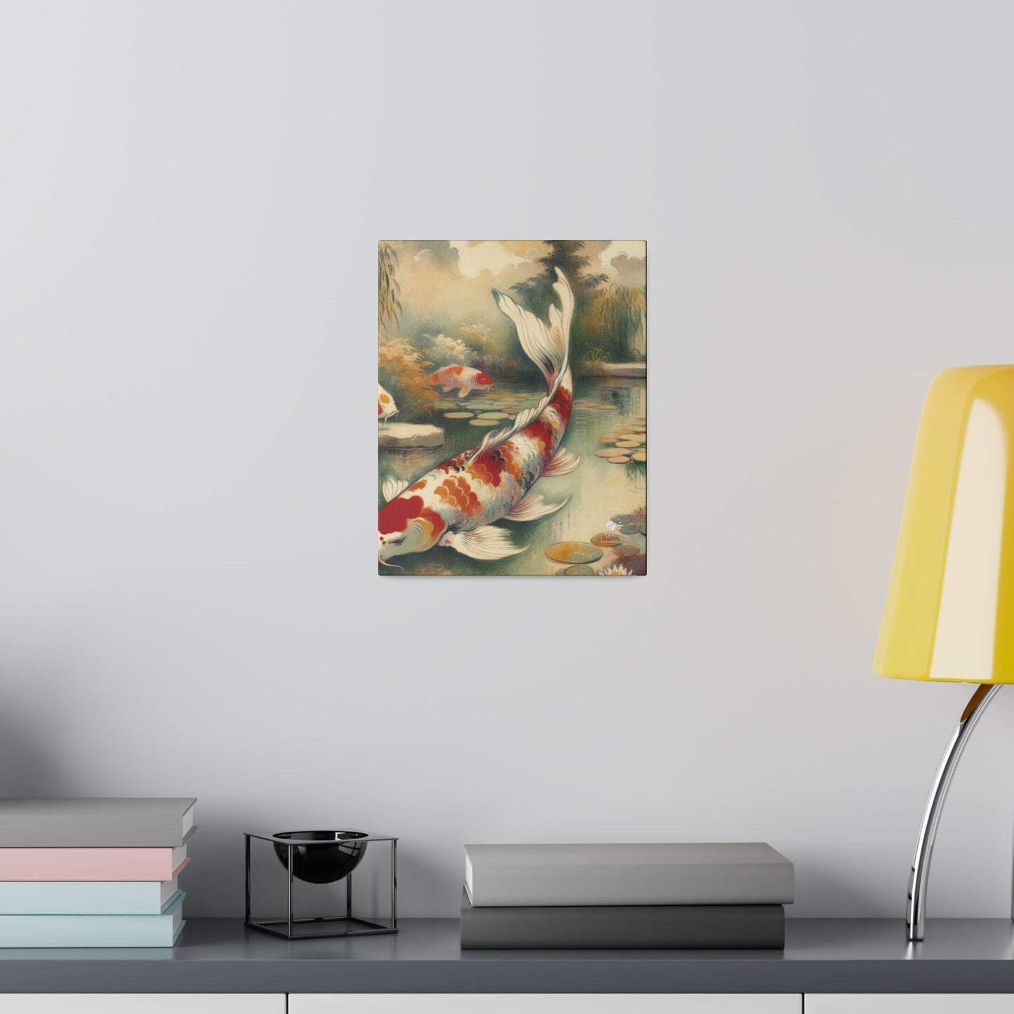 Koi Lily Pond - Art Print Canvas