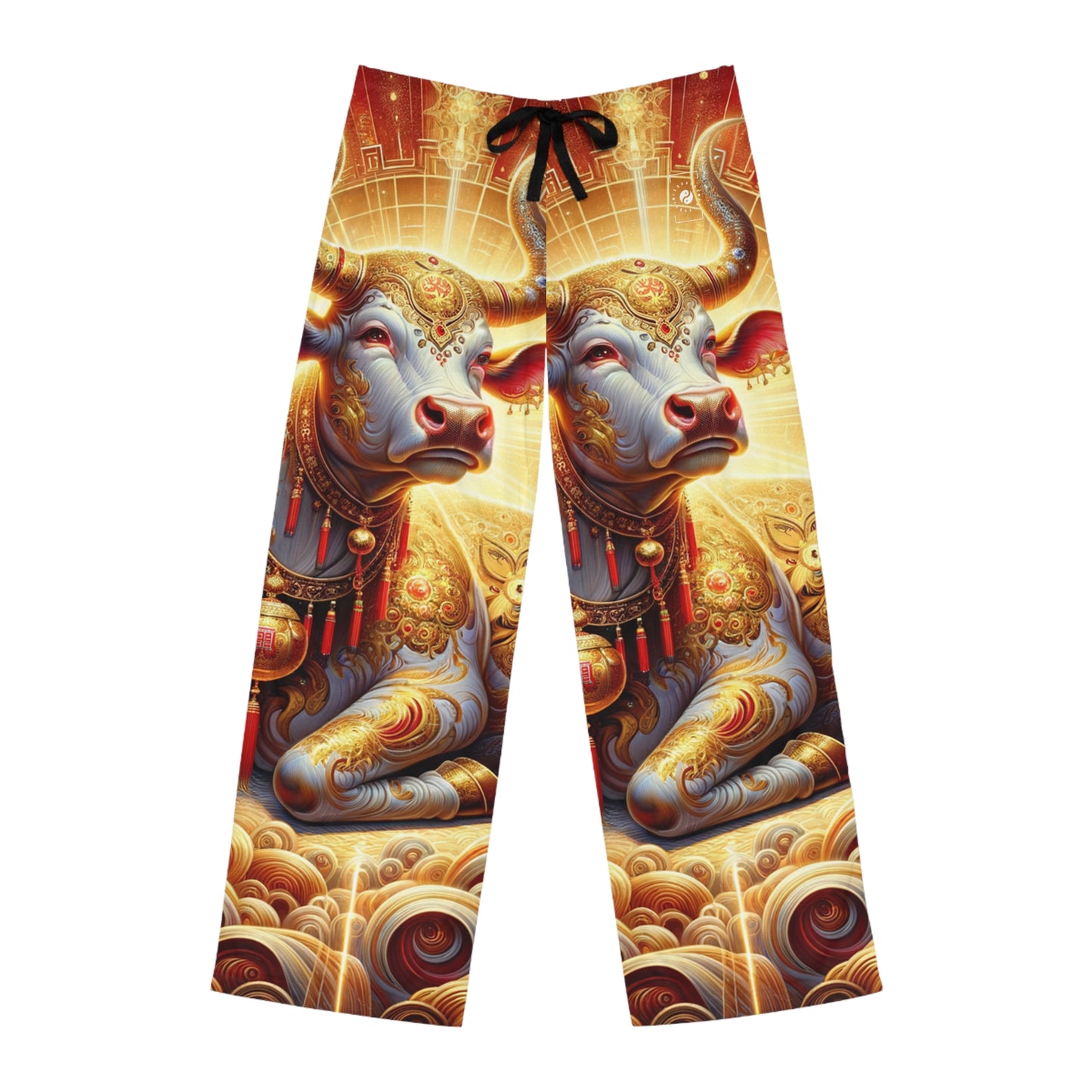 "Golden Euphoria: A Dance of the Divine Bovine" - men's Lounge Pants