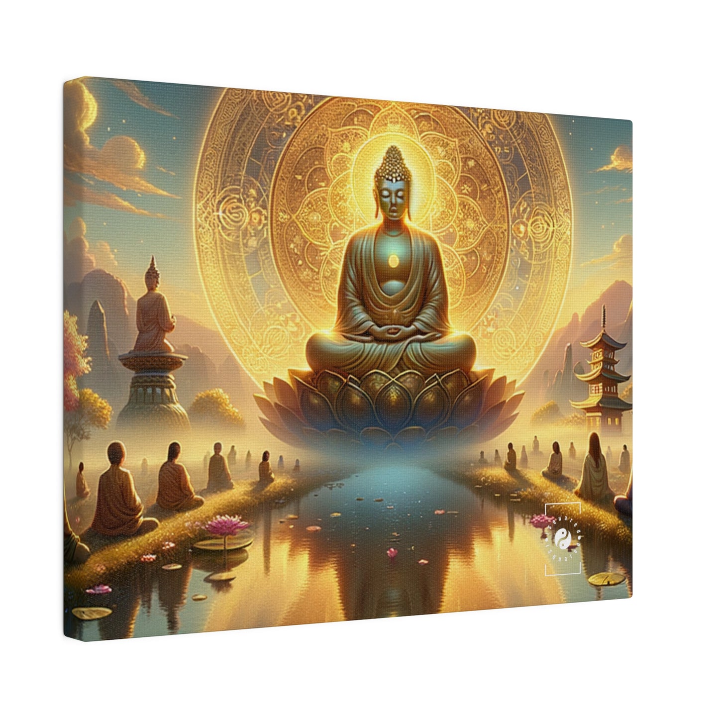 "Serenity in Transience: Illuminations of the Heart Sutra" - Art Print Canvas