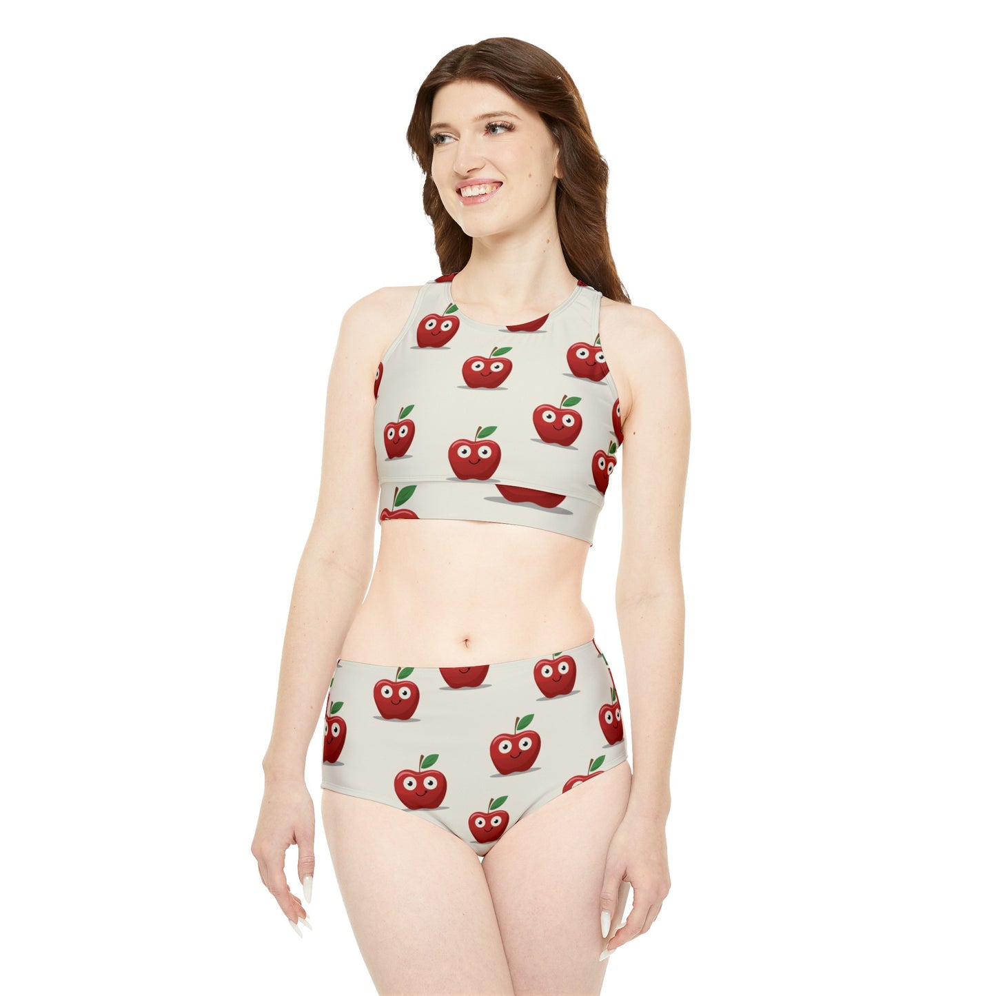 #E9E7DA Ivory + Apple - Hot Yoga Bikini Set