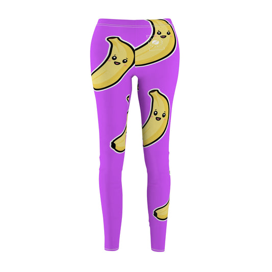 #D65BFF Purple + Banana - Casual Leggings