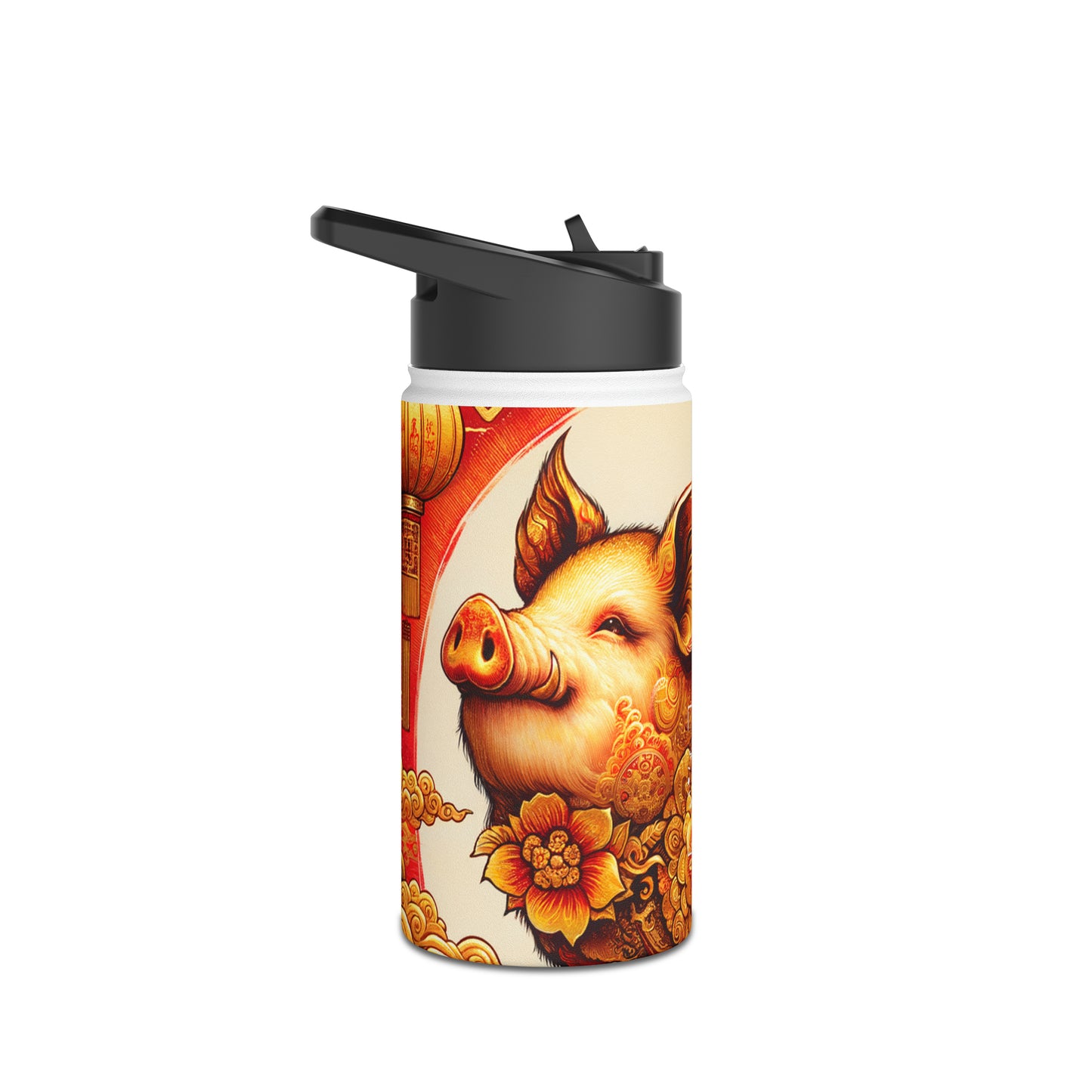 "Golden Prosperity: The Divine Boar Celebration" - Water Bottle