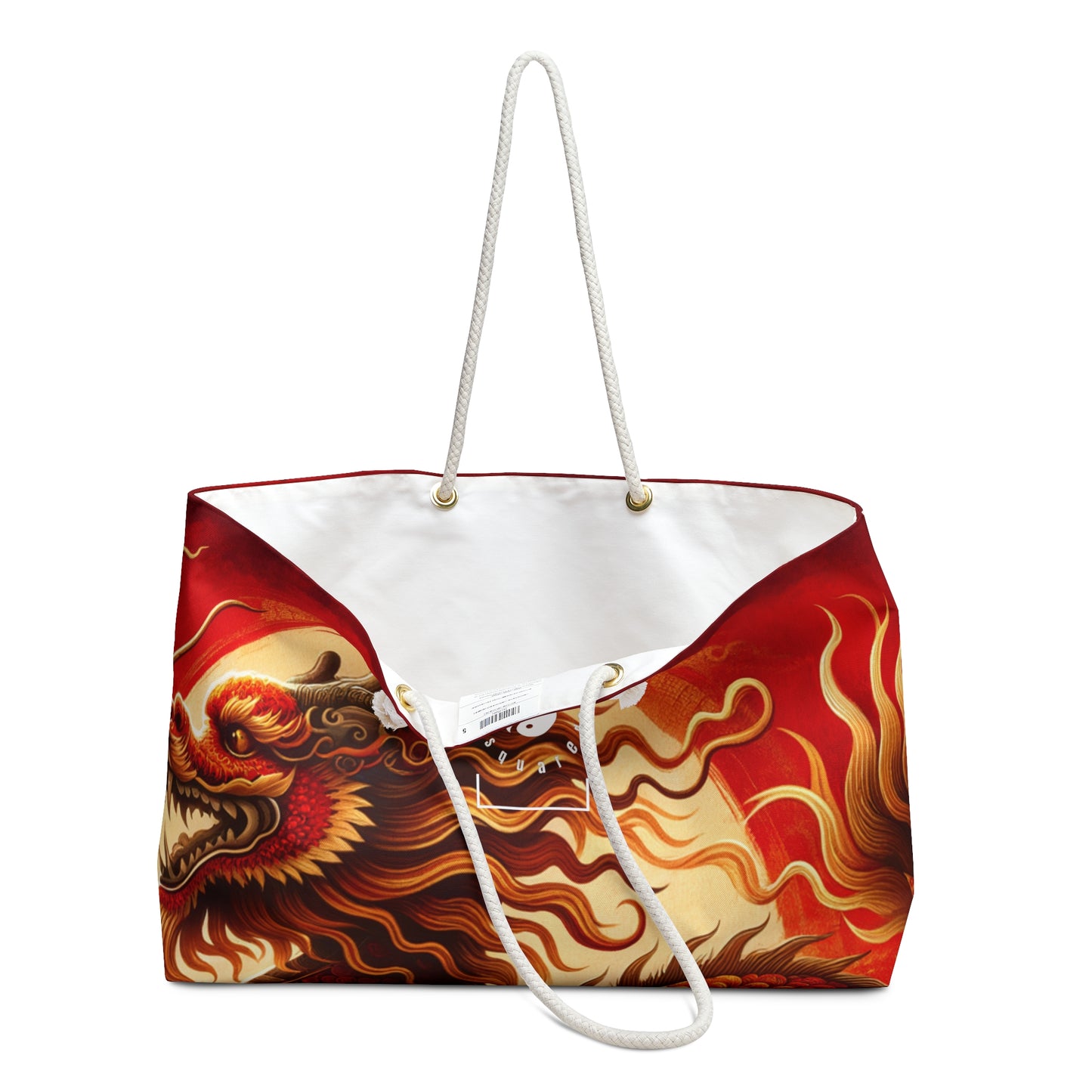 "Golden Dragon Dance in the Crimson Twilight" - Casual Yoga Bag