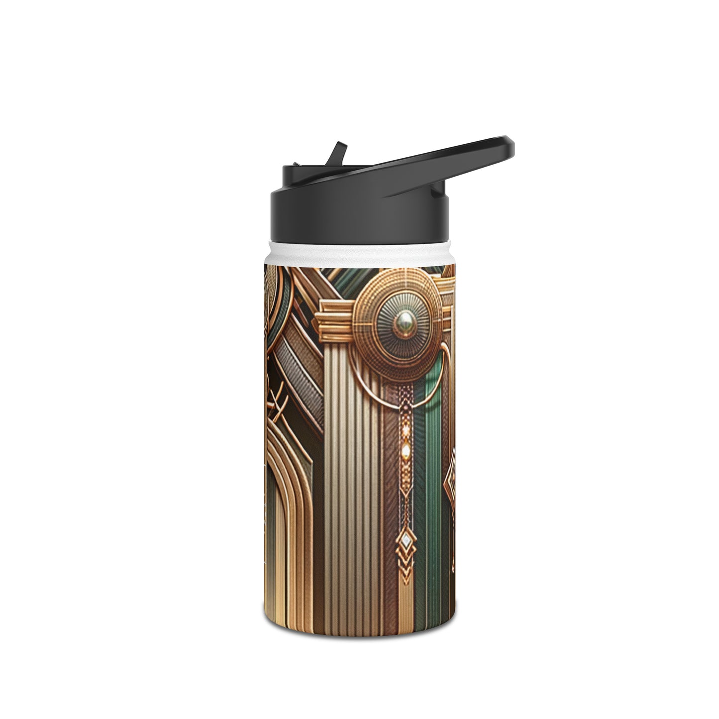 Deco Serenity: A Fusion of Opulence and Zen - Water Bottle