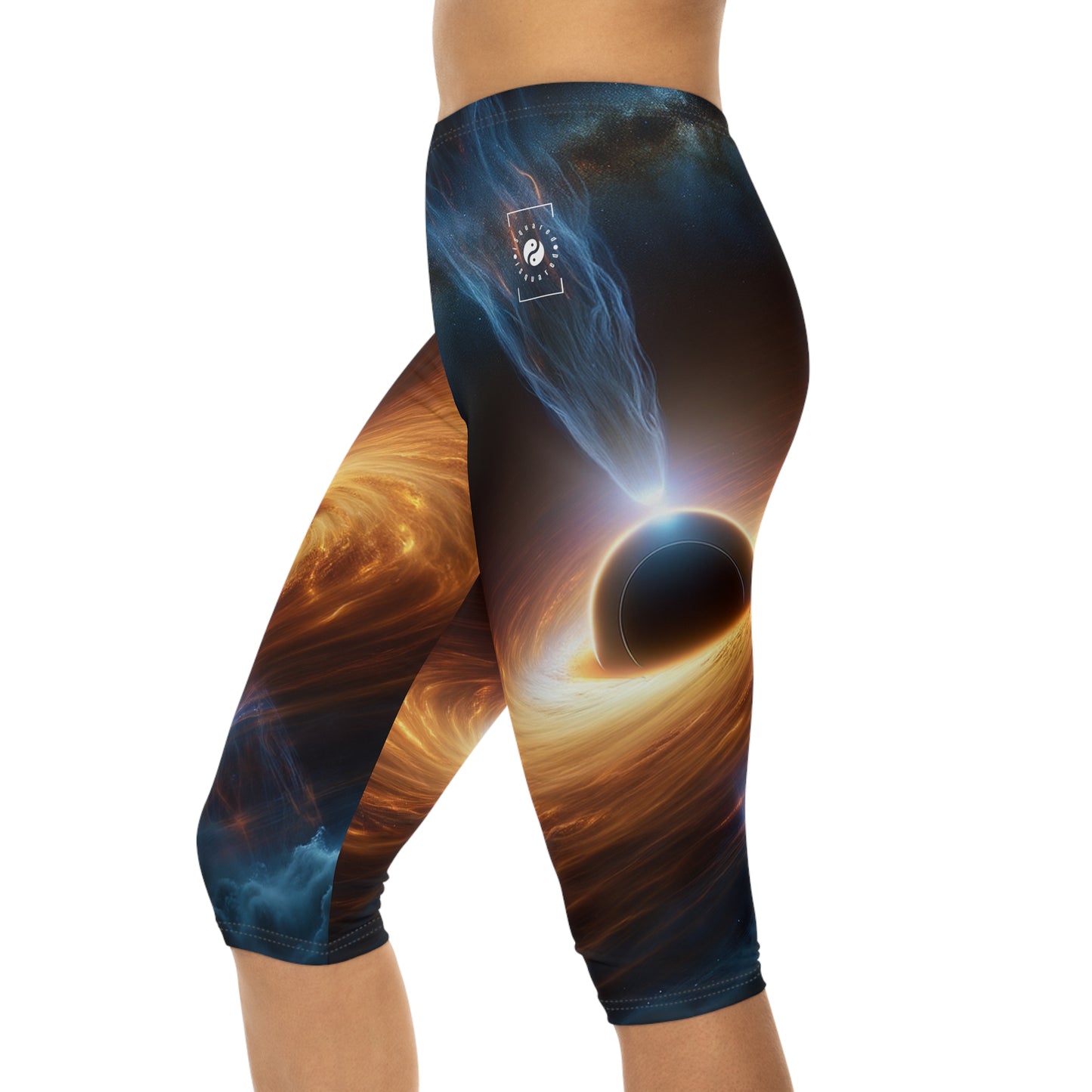 "Discs of Illumination: Black Hole Reverie" - Capri Shorts