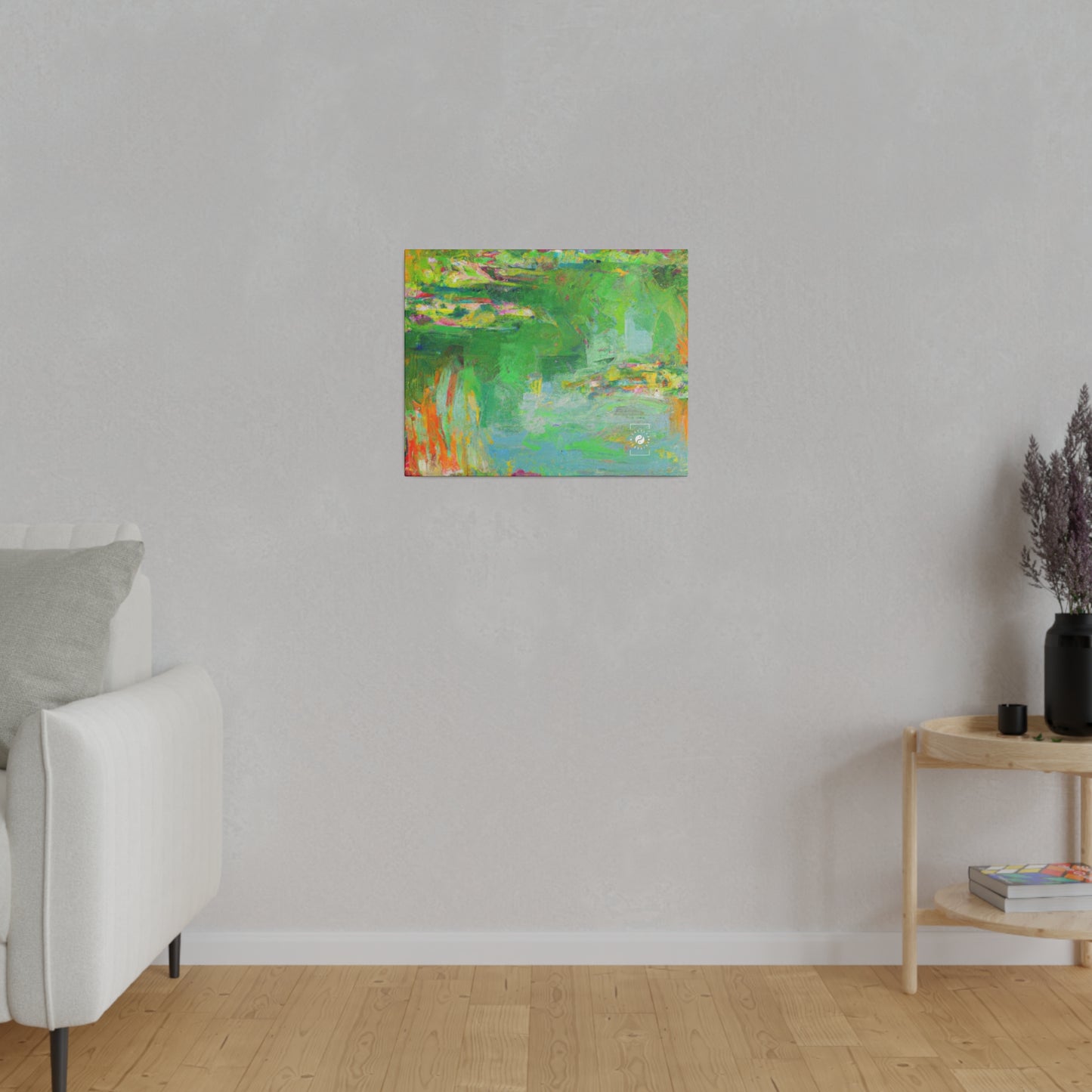 "Lily Aquarelle: Dusk Reflections" - Art Print Canvas