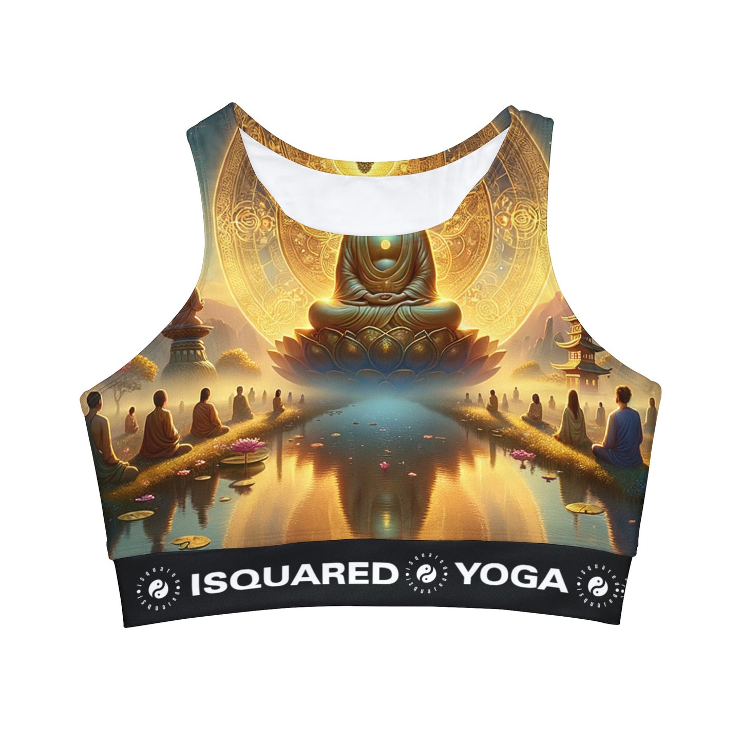 "Serenity in Transience: Illuminations of the Heart Sutra" - High Neck Crop Top