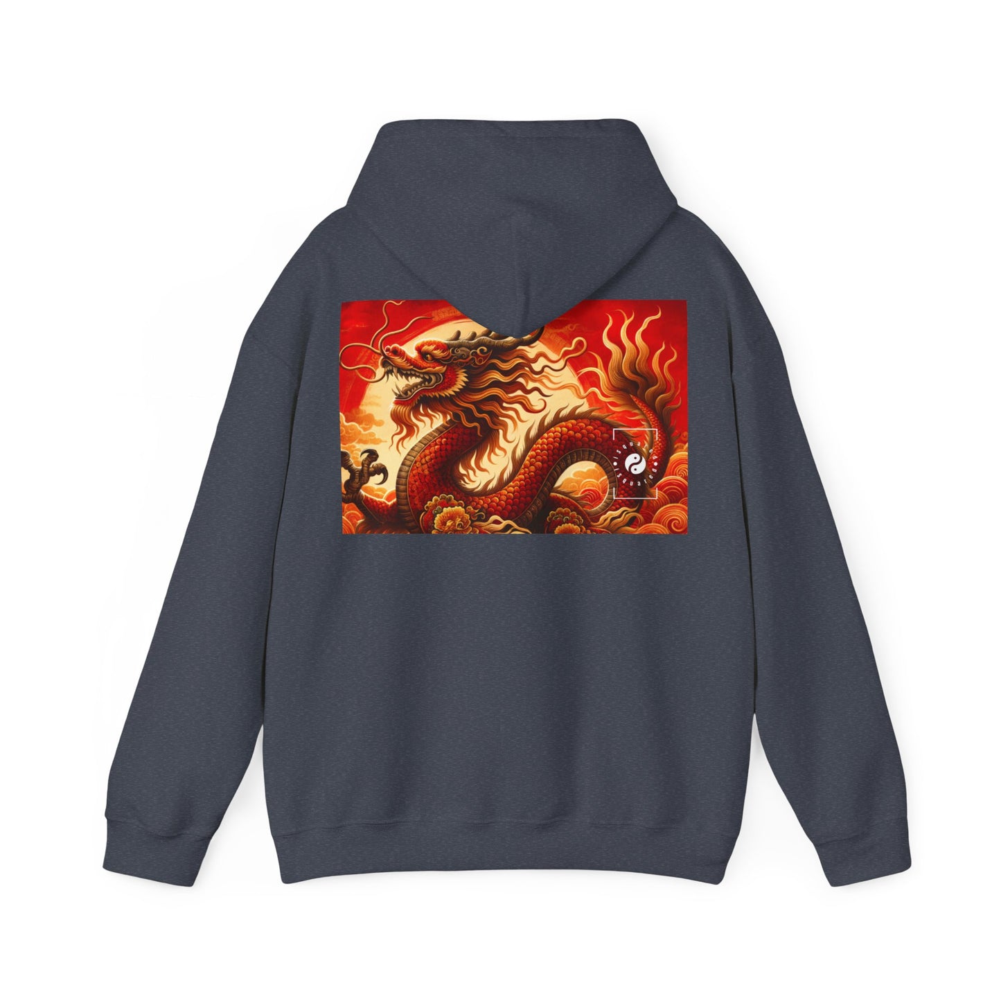 "Golden Dragon Dance in the Crimson Twilight" - Hoodie