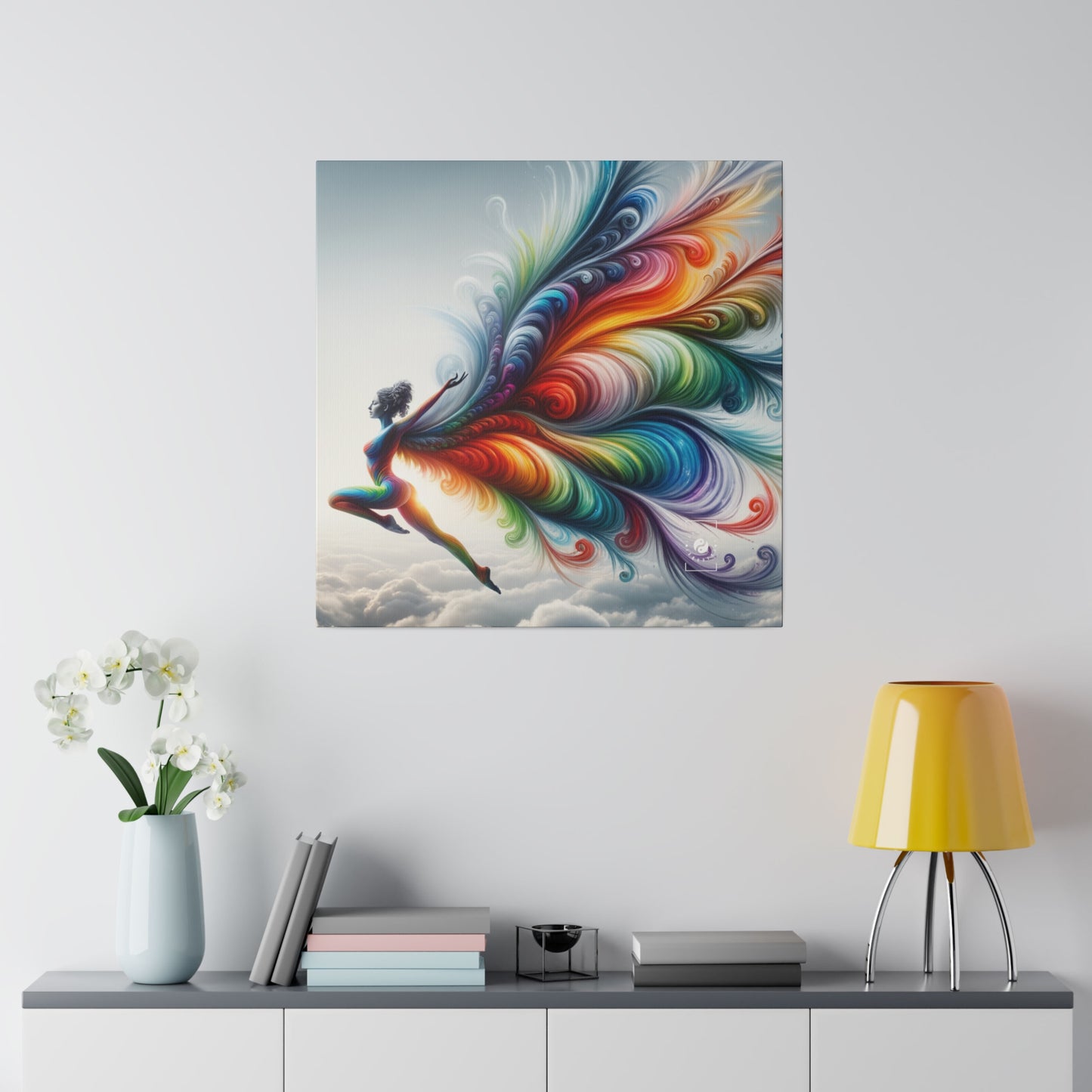 "Yogini's Rainbow Flight" - Art Print Canvas