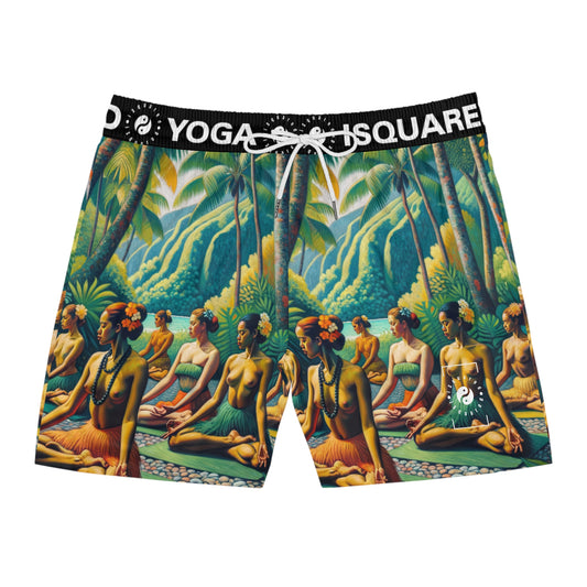 "Tahitian Tranquility - Swim Shorts (Mid-Length) for Men