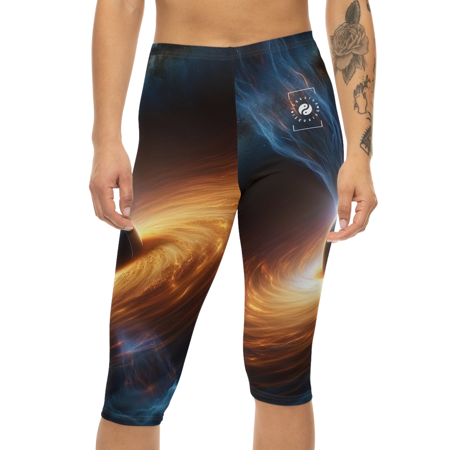 "Discs of Illumination: Black Hole Reverie" - Capri Shorts