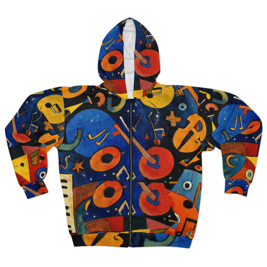 Melodic Abstractions: A Kandinskian Orchestra - Zip Hoodie