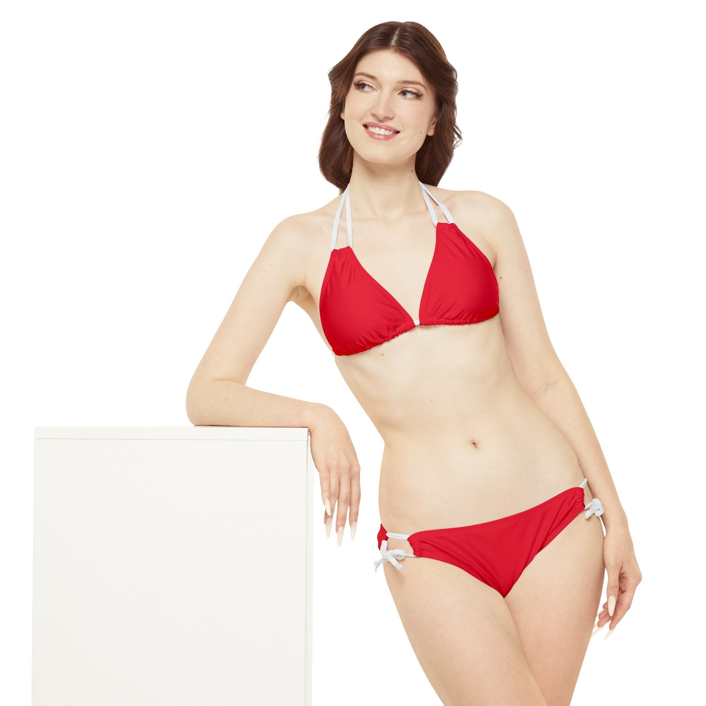 #D10927 Rouge Écarlate - Ensemble Bikini À Lacets