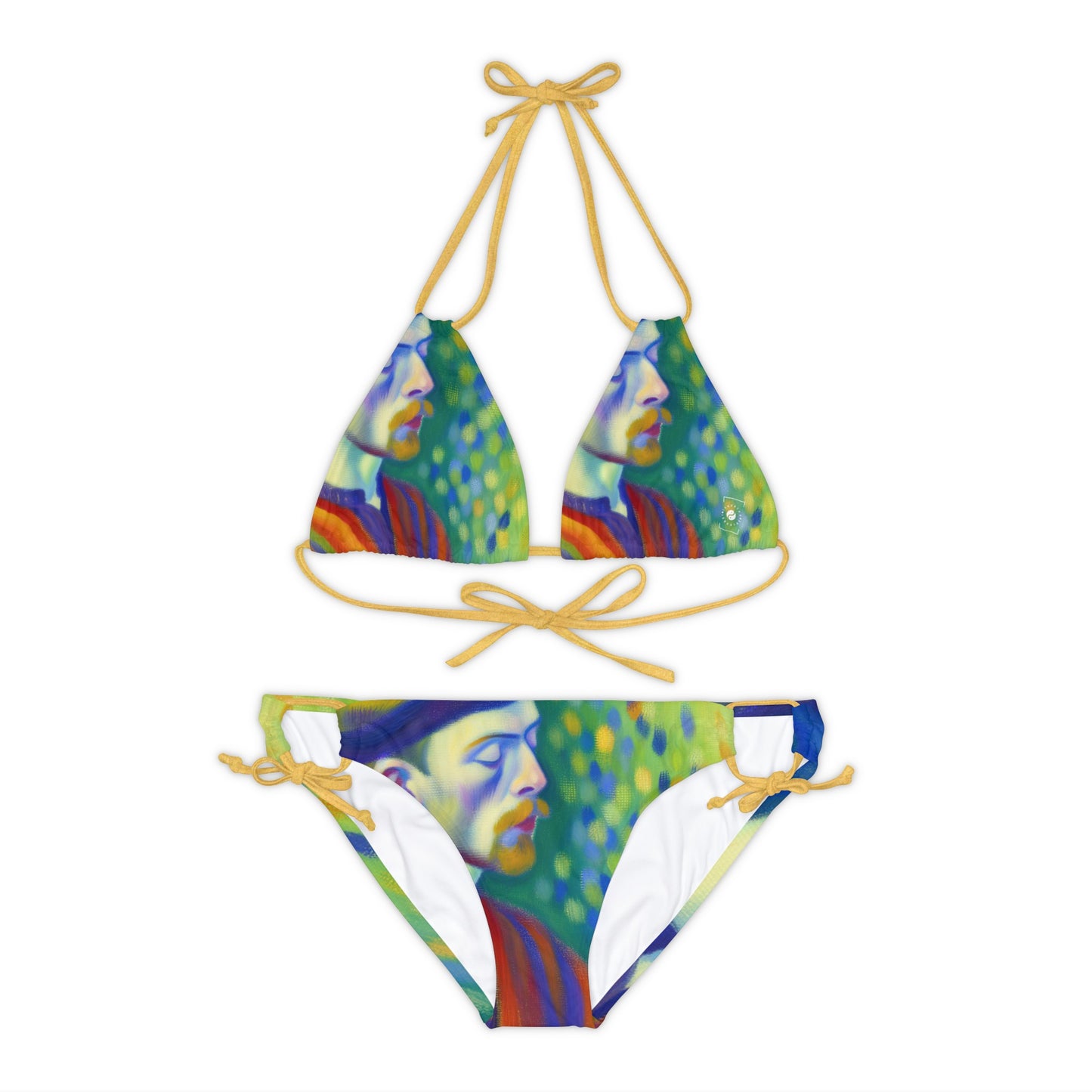 "Serene Resilience: A Frida's Solitude in hues" - Lace-up Bikini Set