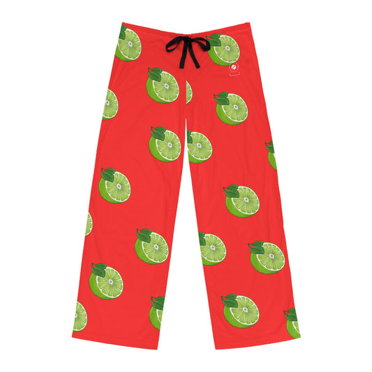 #FF3131 Bright Orange + Lime - men's Lounge Pants