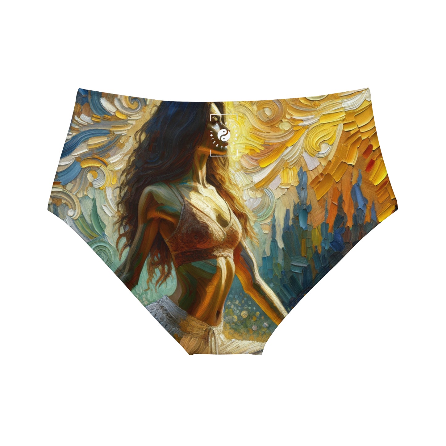 "Golden Warrior: A Tranquil Harmony" - High Waisted Bikini Bottom