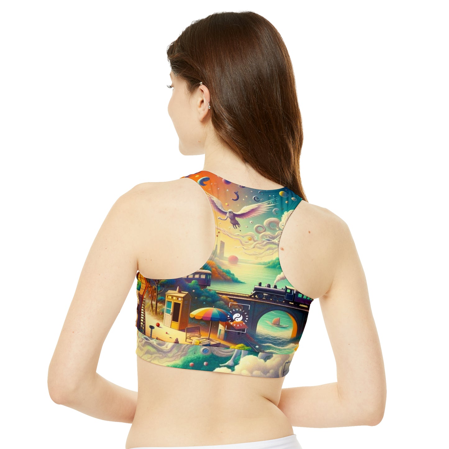 "Mirrors of Metaphor: A Murakami Odyssey" - High Neck Crop Top