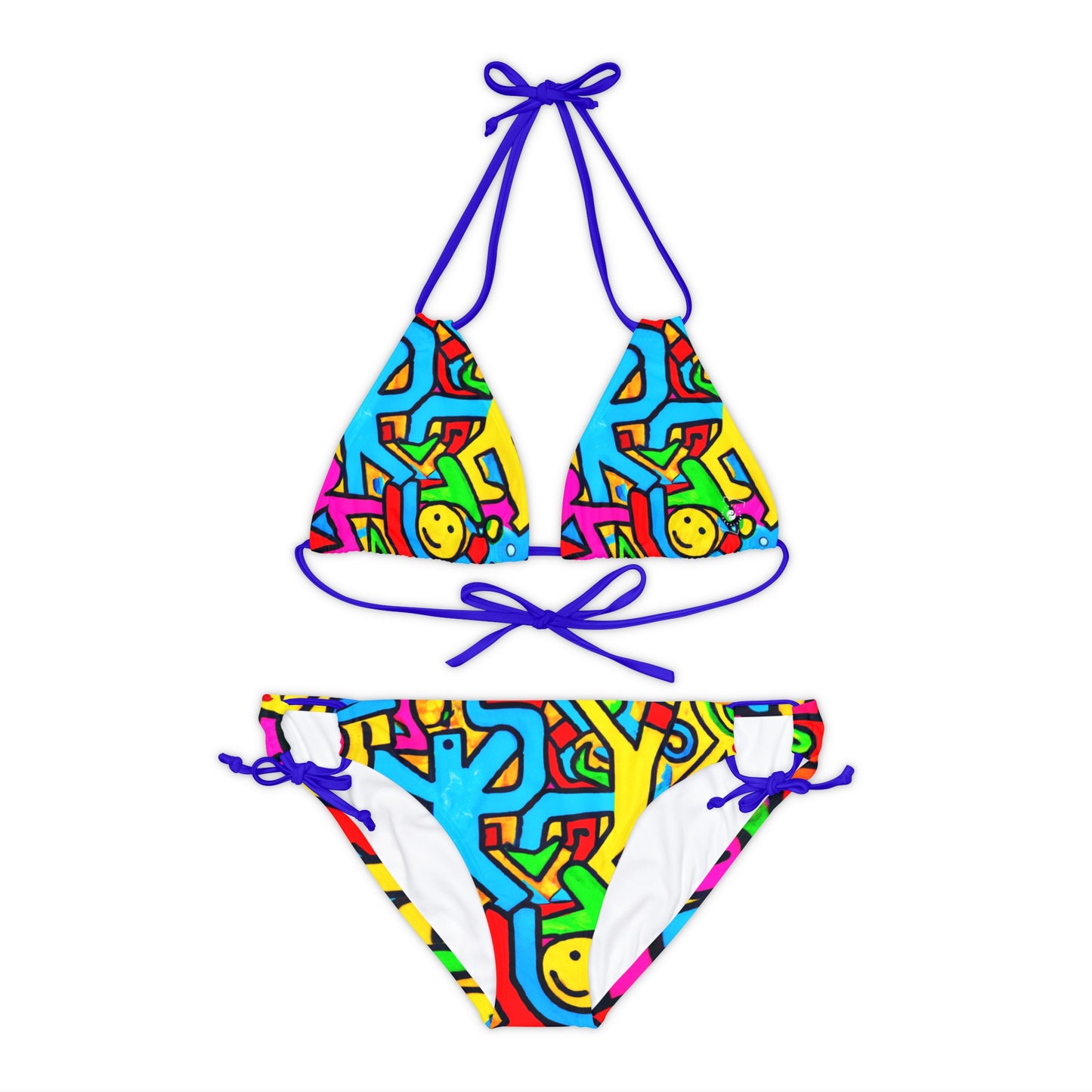 symbols of happiness - Lace-up Bikini Set