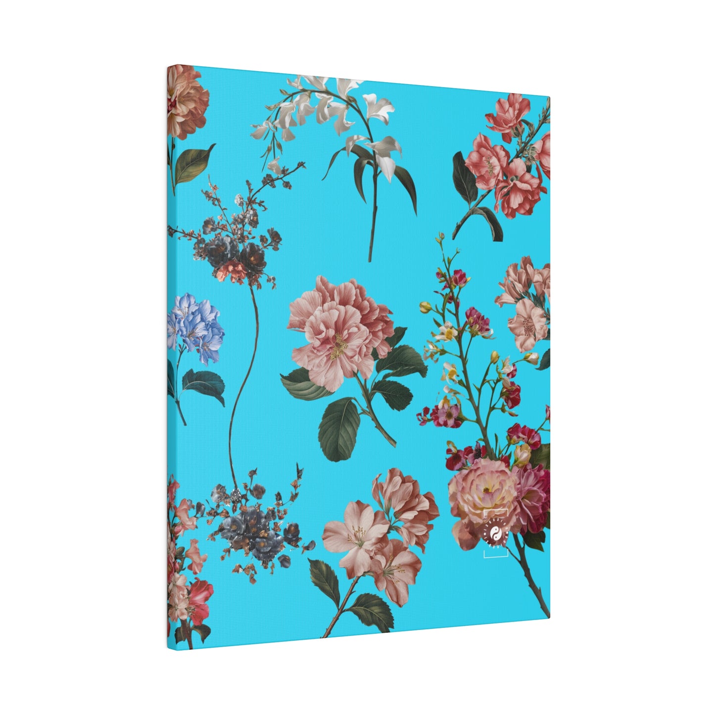 Botanicals on Azure - Art Print Canvas