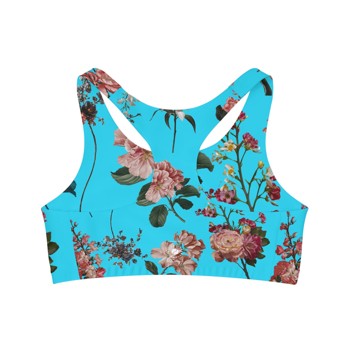 Botanicals on Azure - Seamless Sports Bra