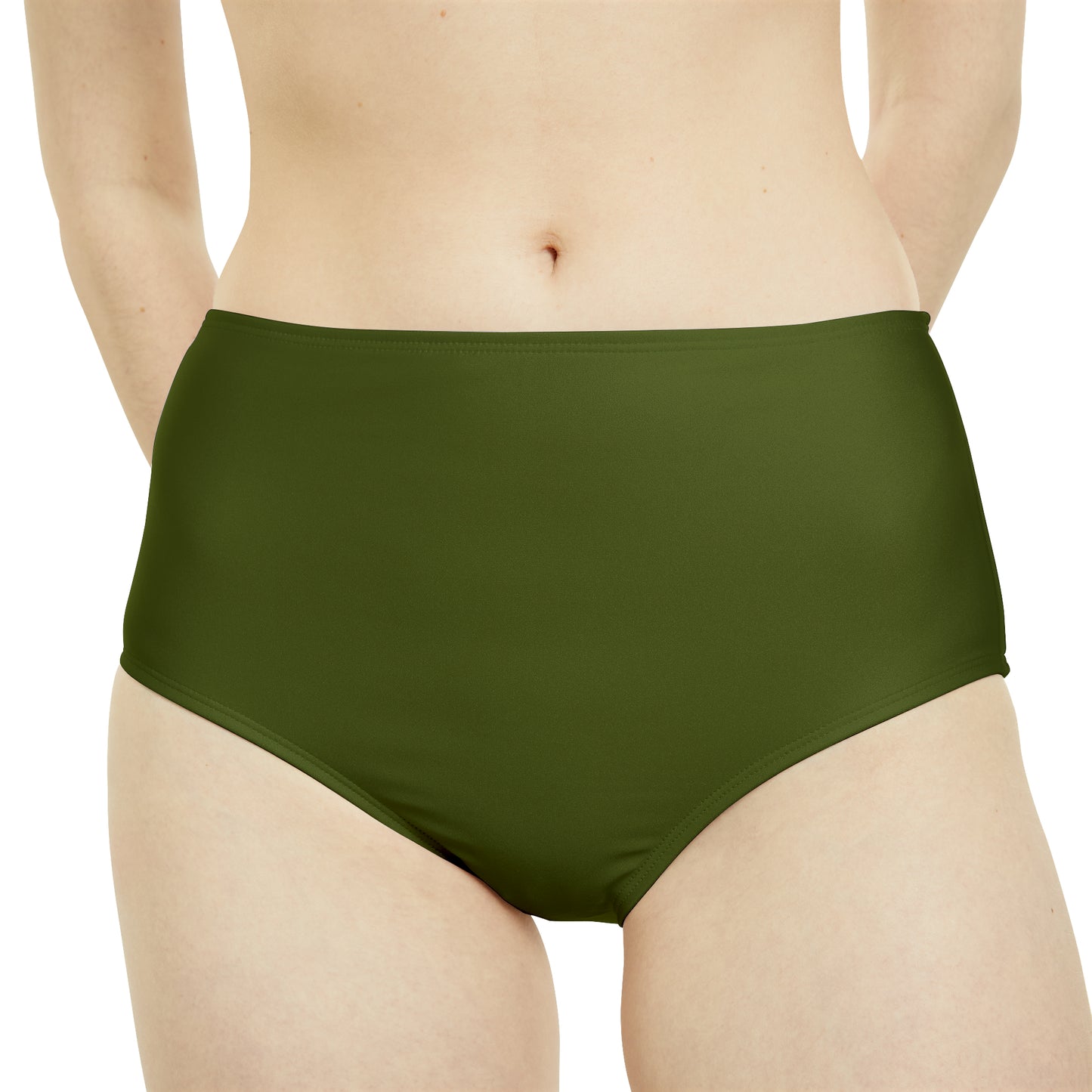 Camo Green - Bas de bikini taille haute 