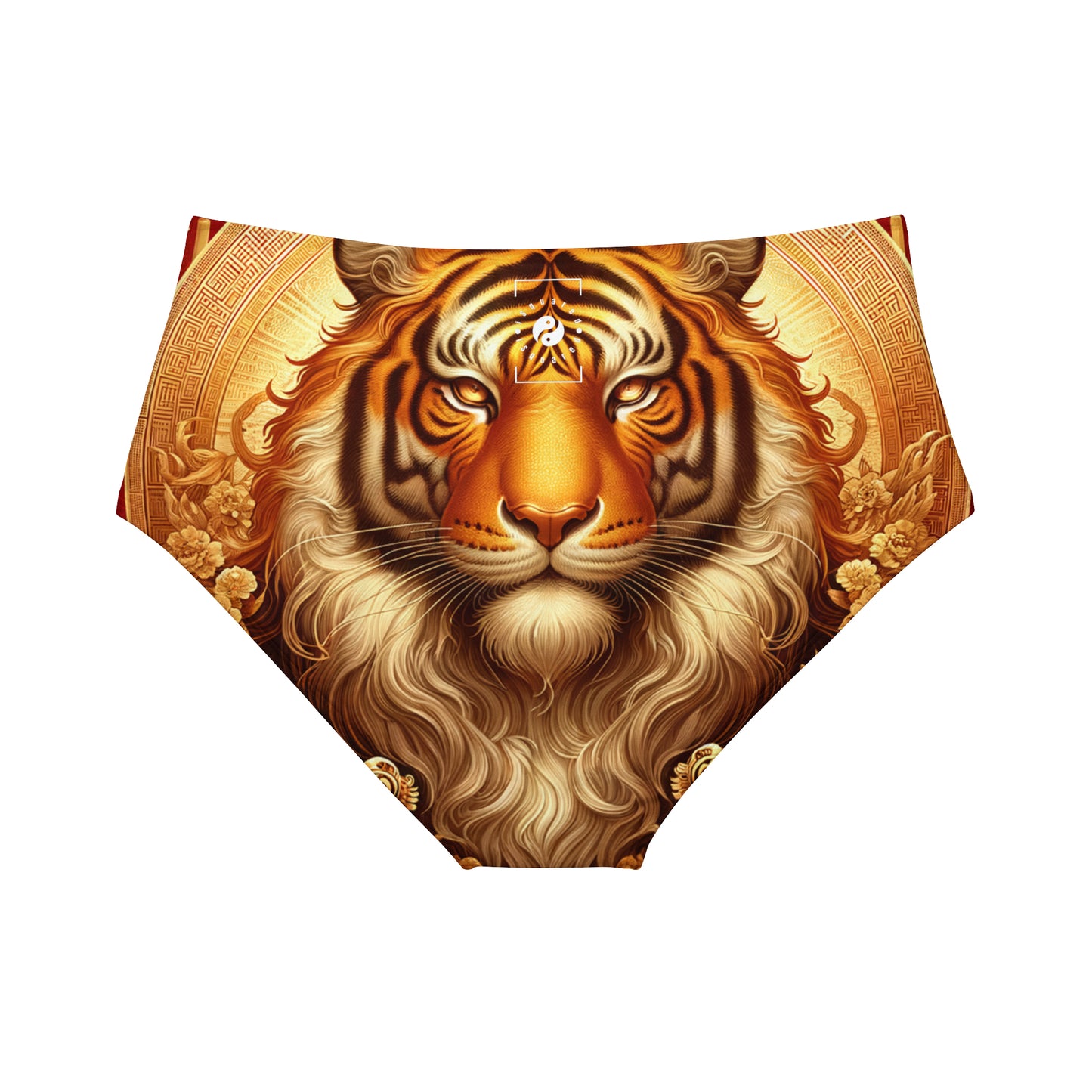 "Golden Majesty: Ascension of the Lunar Tiger" - High Waisted Bikini Bottom