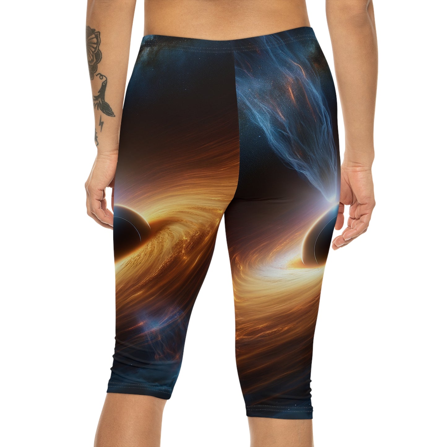 "Discs of Illumination: Black Hole Reverie" - Capri Shorts