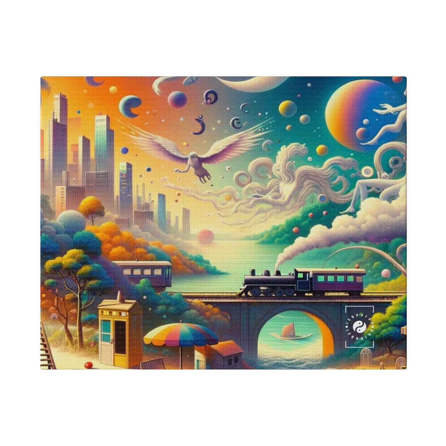 "Mirrors of Metaphor: A Murakami Odyssey" - Art Print Canvas