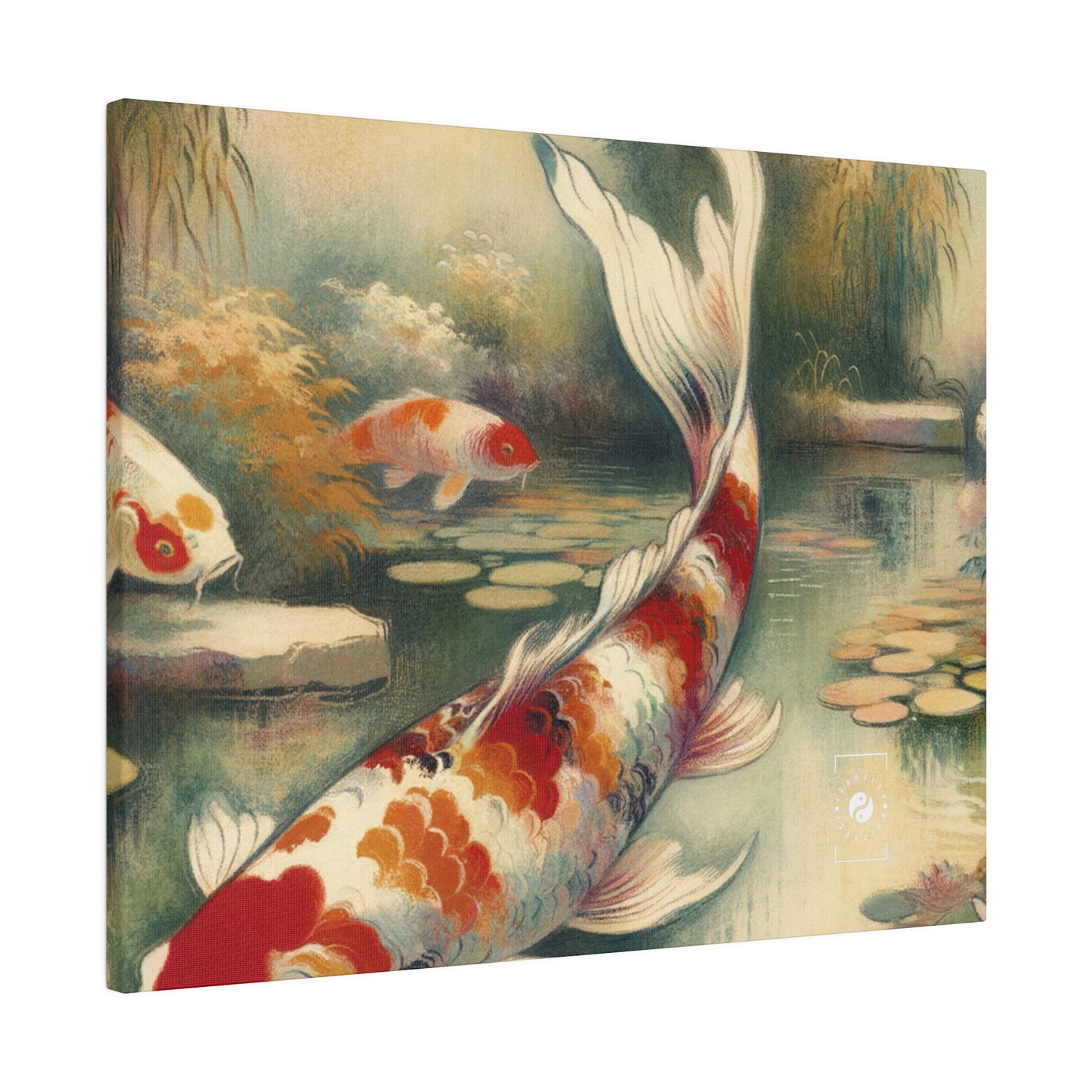 Koi Lily Pond - Art Print Canvas