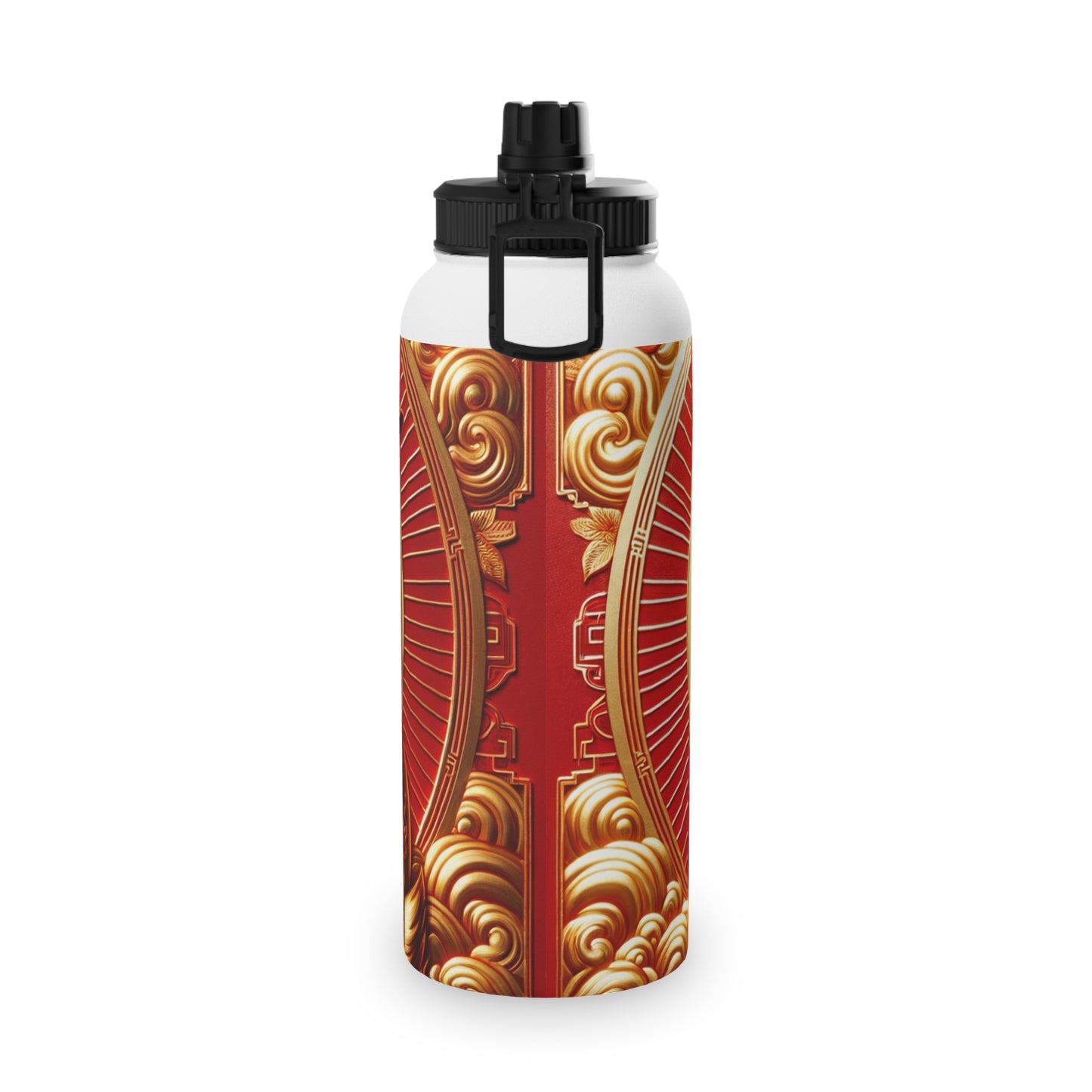 "Golden Blessings: Lunar Rabbit's Resplendence" - Sports Water Bottle