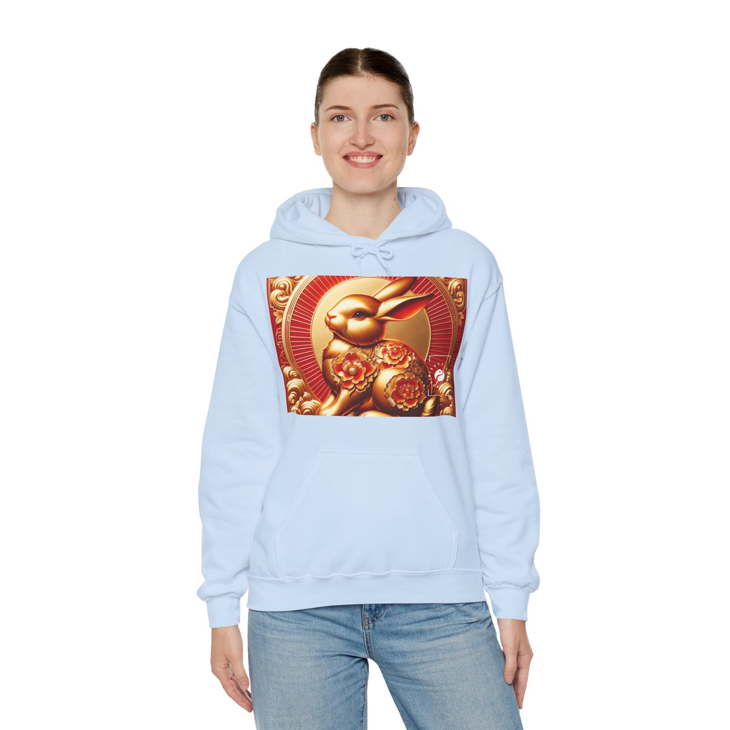 "Golden Blessings: Lunar Rabbit's Resplendence" - Hoodie