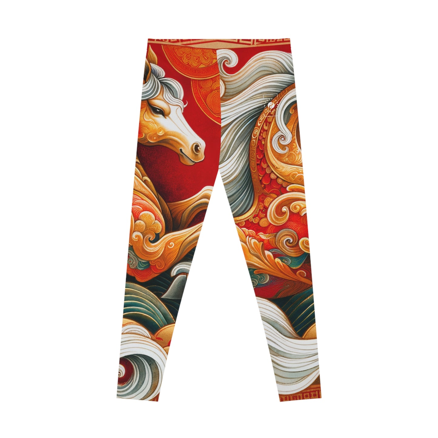 "Gold Gallop on Vermilion Vista: A Lunar New Year’s Ode" - Unisex Tights