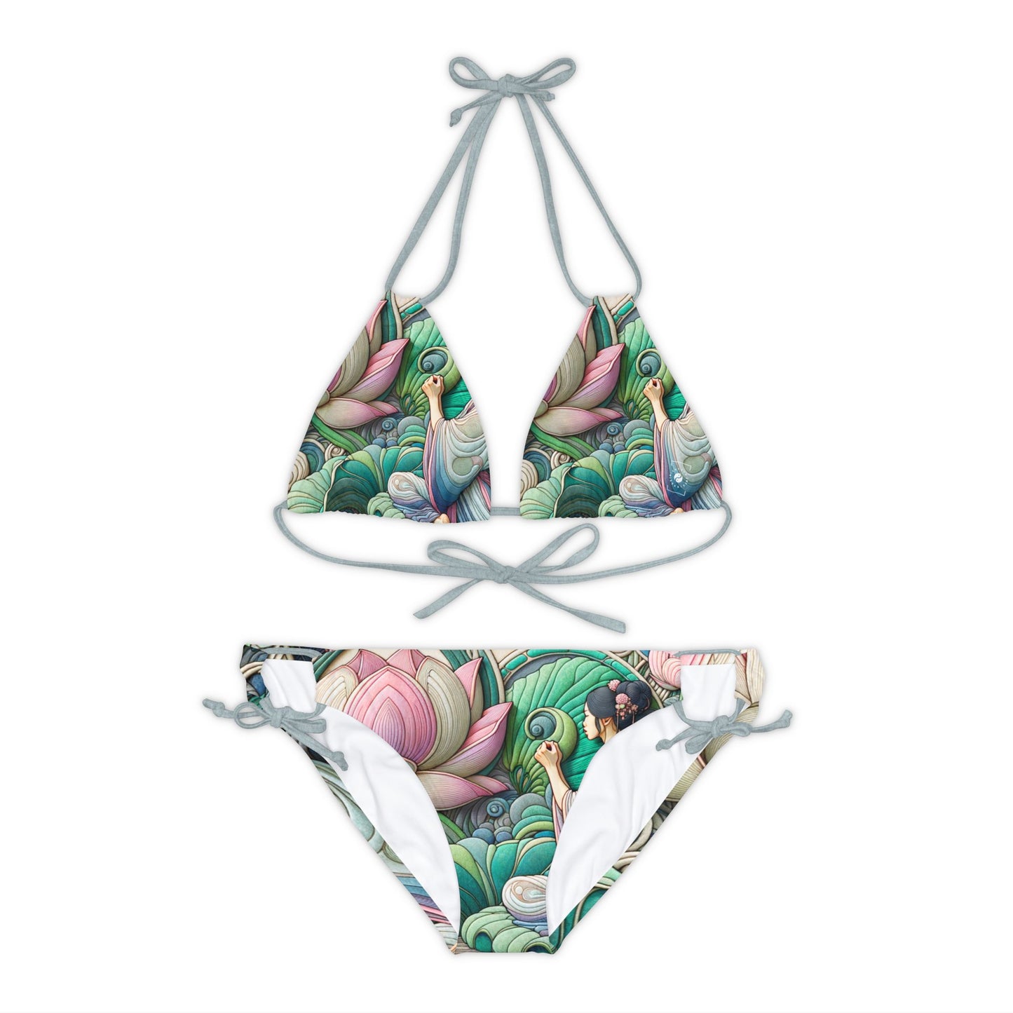 "Lotus Echo Serenity" - Lace-up Bikini Set