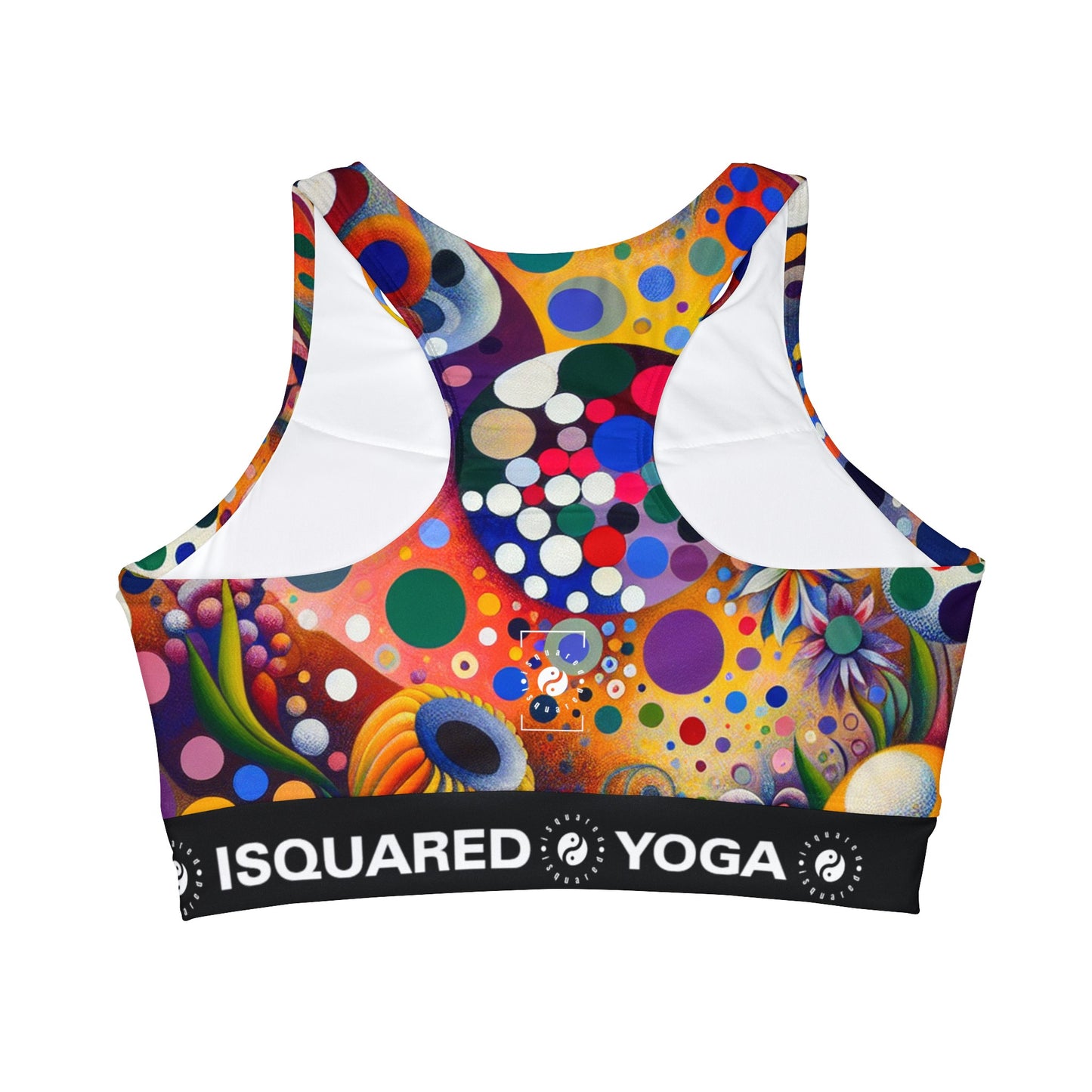 "Polka Petals in Yogic Surrealism: An Artistic Salute to Kusama and Kahlo" - High Neck Crop Top